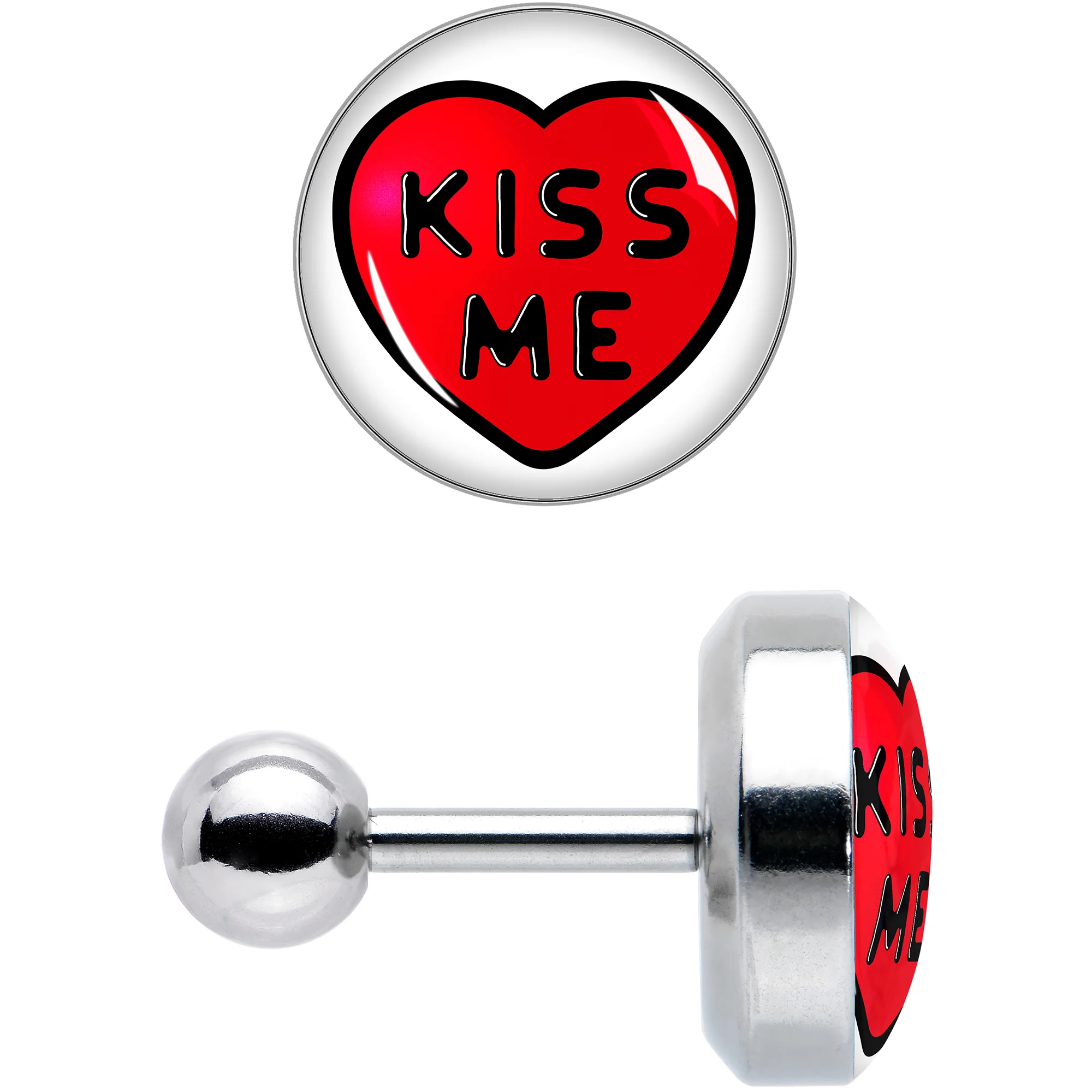 16G 1/4 Kiss Me Candy Heart Cartilage Tragus Earring by Onyx O - Image 3