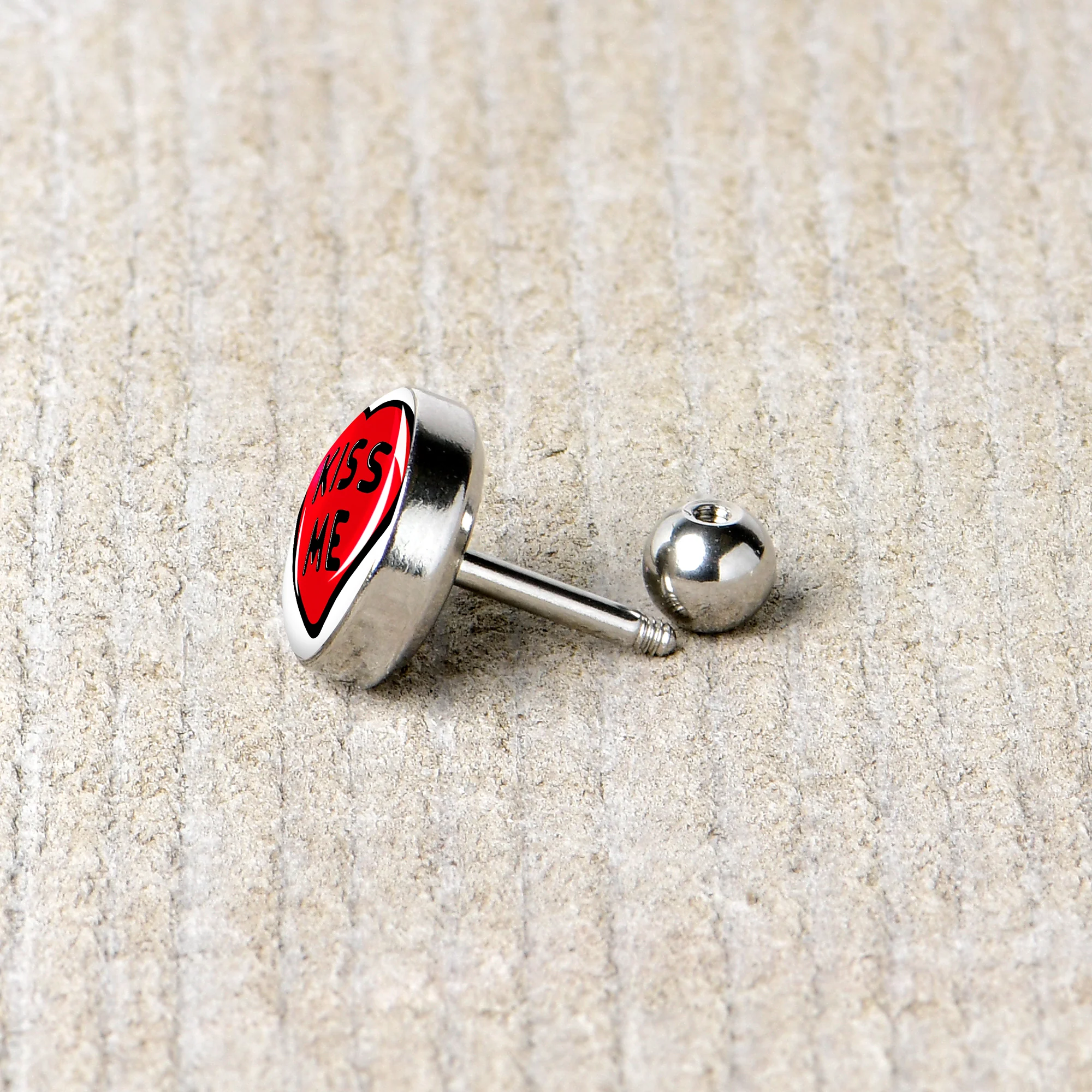 16G 1/4 Kiss Me Candy Heart Cartilage Tragus Earring by Onyx O - Image 5