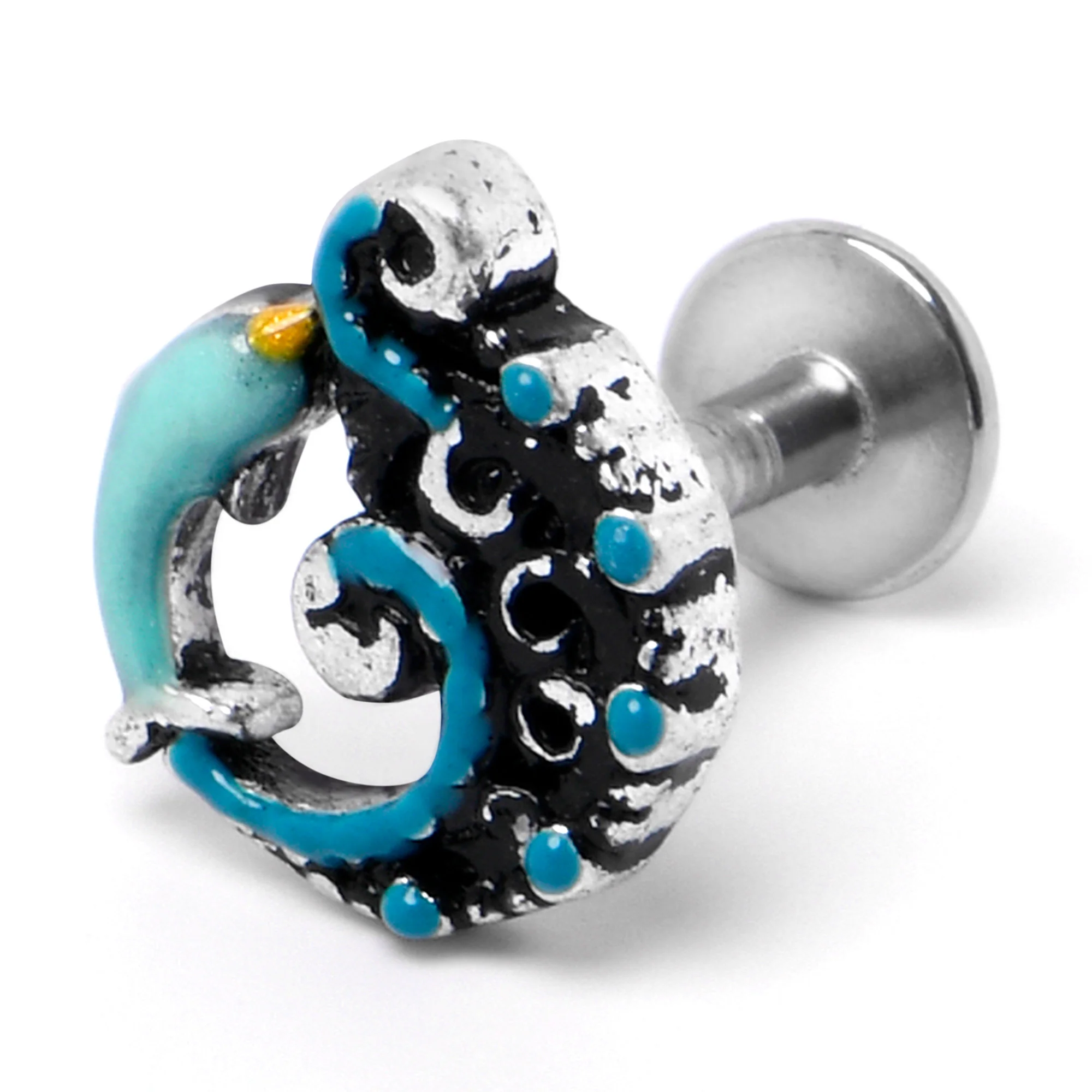 16G 1/4 Leaping Blue Dolphin Labret - Image 5