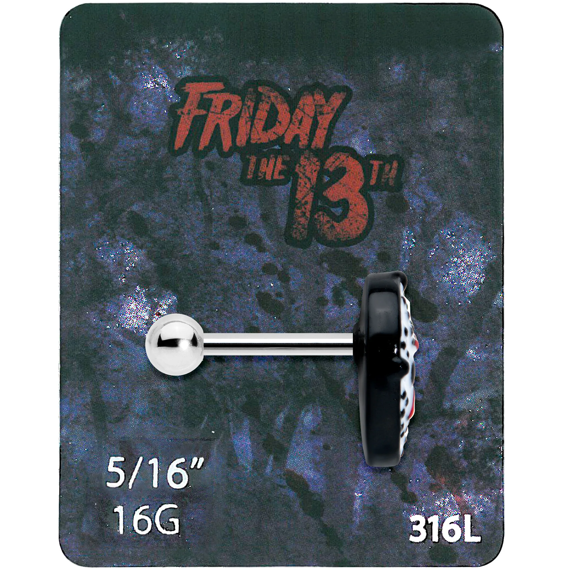 16G 5/16 Licensed Friday the 13th Jason Mask Cartilage Tragus - Image 4