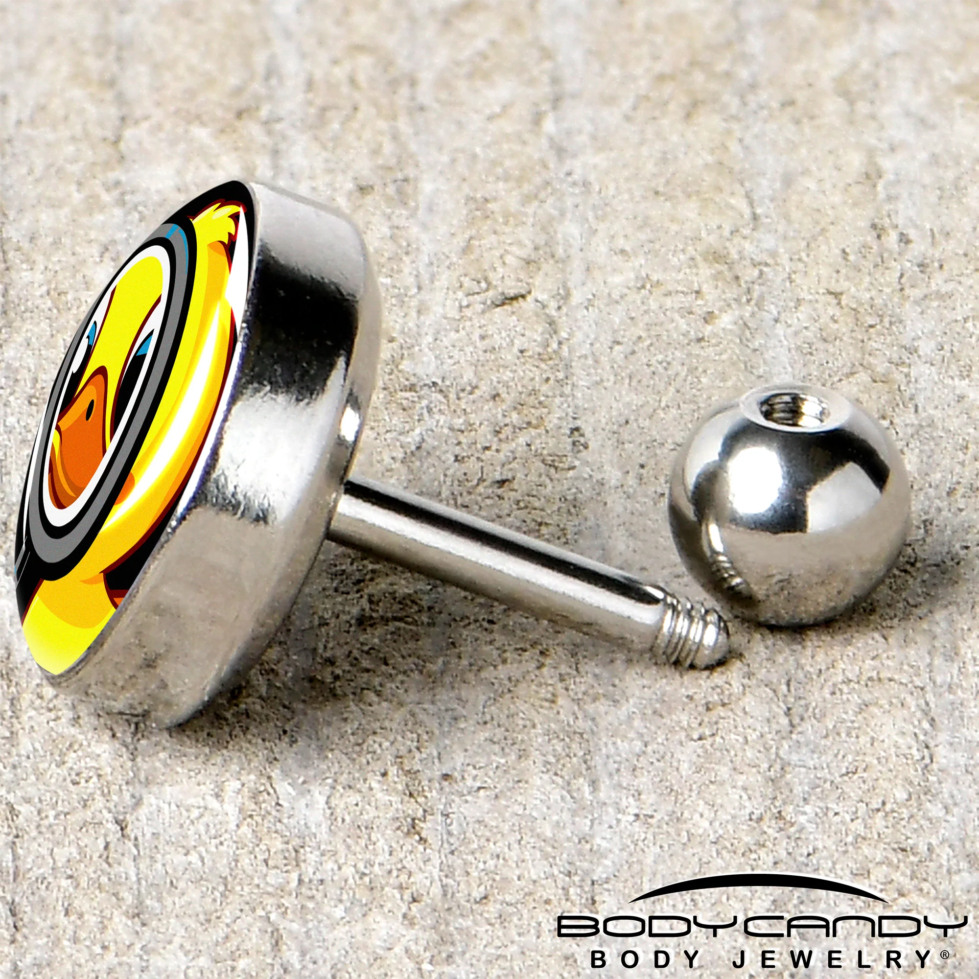 16G 1/4 Magnified Yellow Duck Cartilage Tragus Earring by Onyx O - Image 5