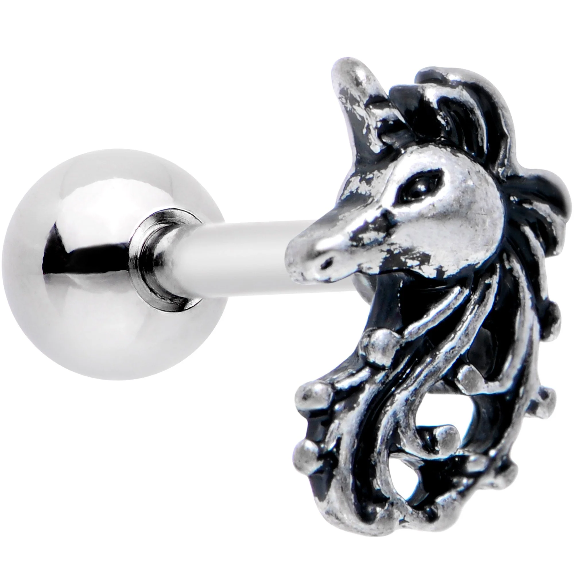 16G 1/4 Majestic Unicorn Cartilage Tragus Earring