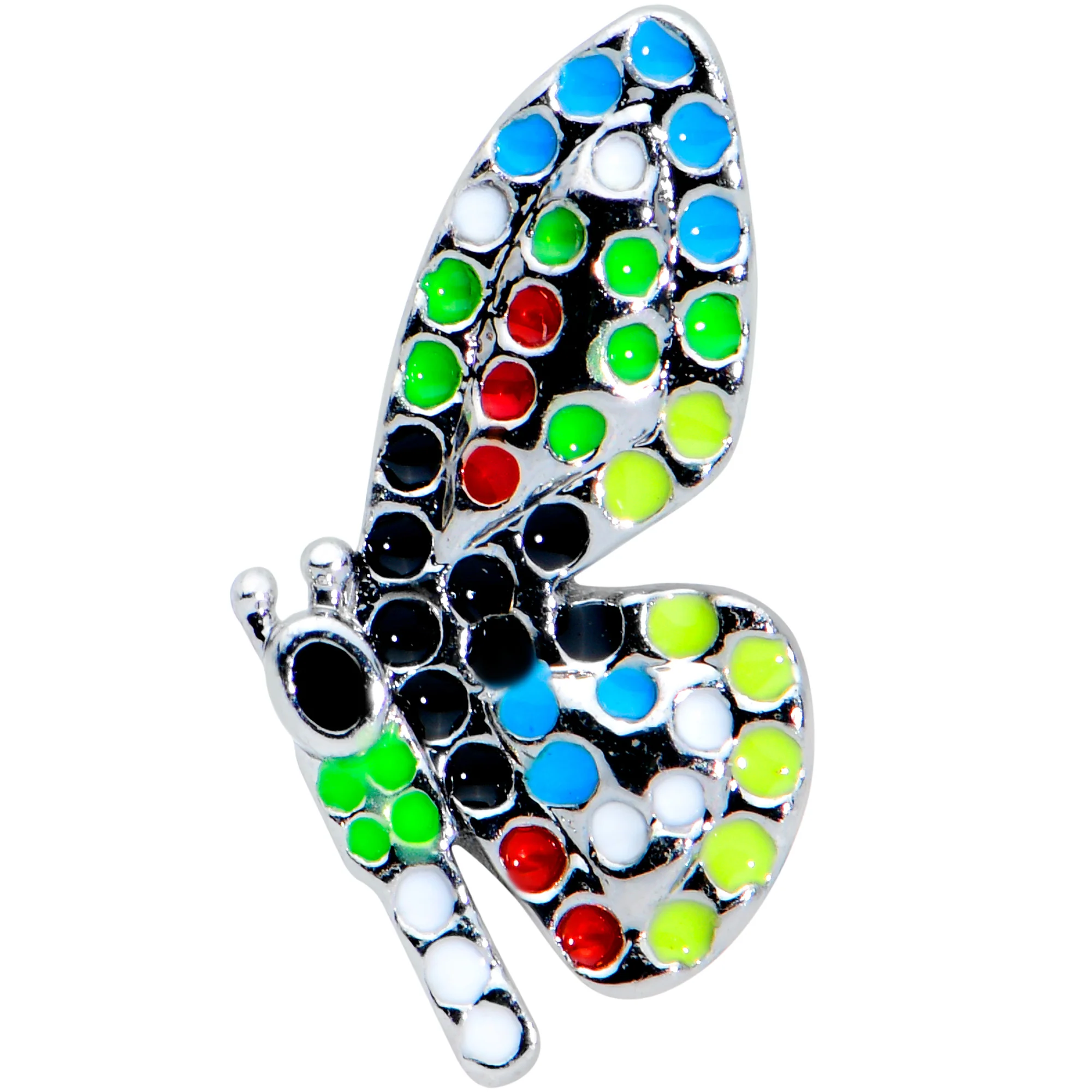 16G 1/4 Mosaic Butterfly Cartilage Tragus Earring - Image 2