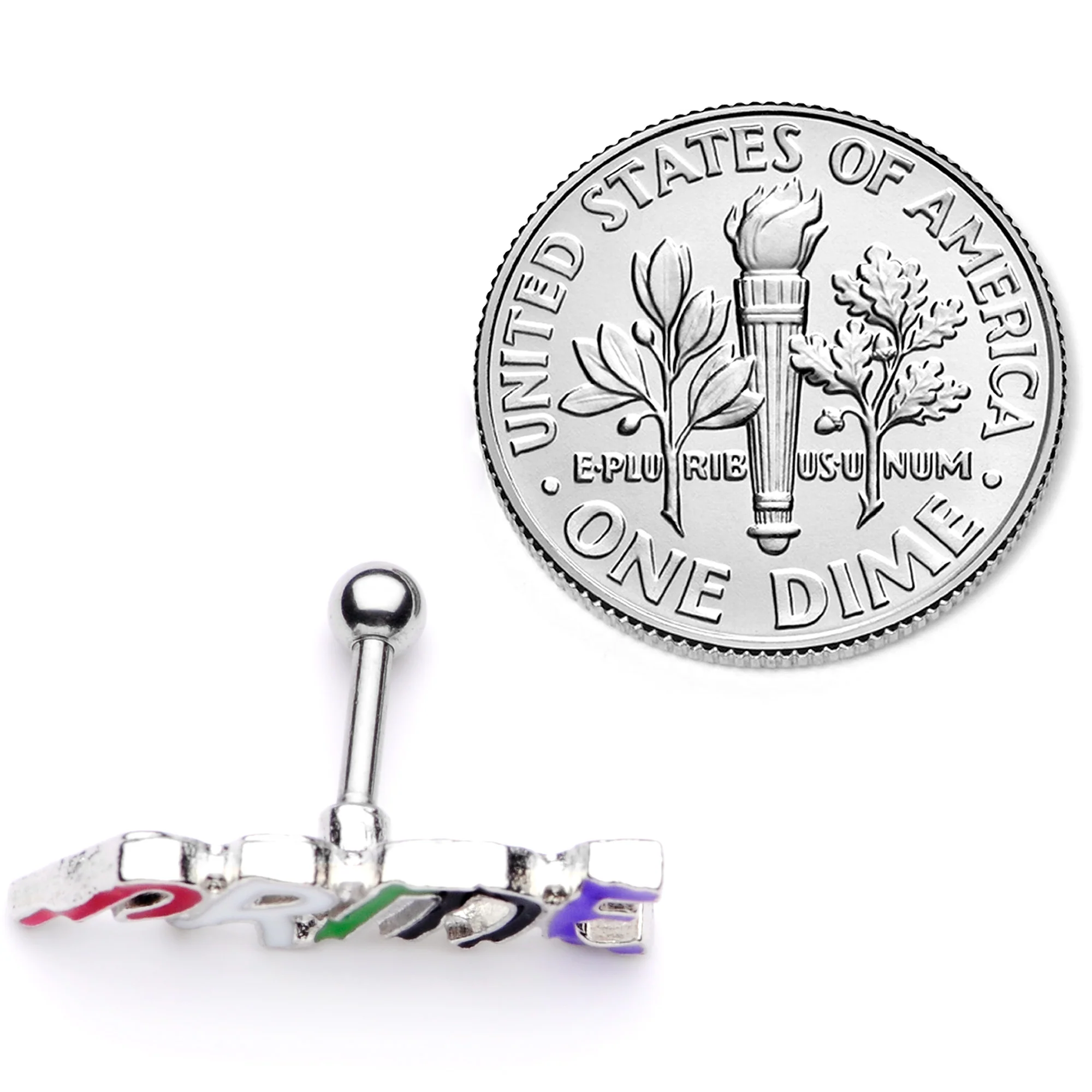16G 1/4 Multicolor Rainbow Pride Cartilage Tragus Earring - Image 5