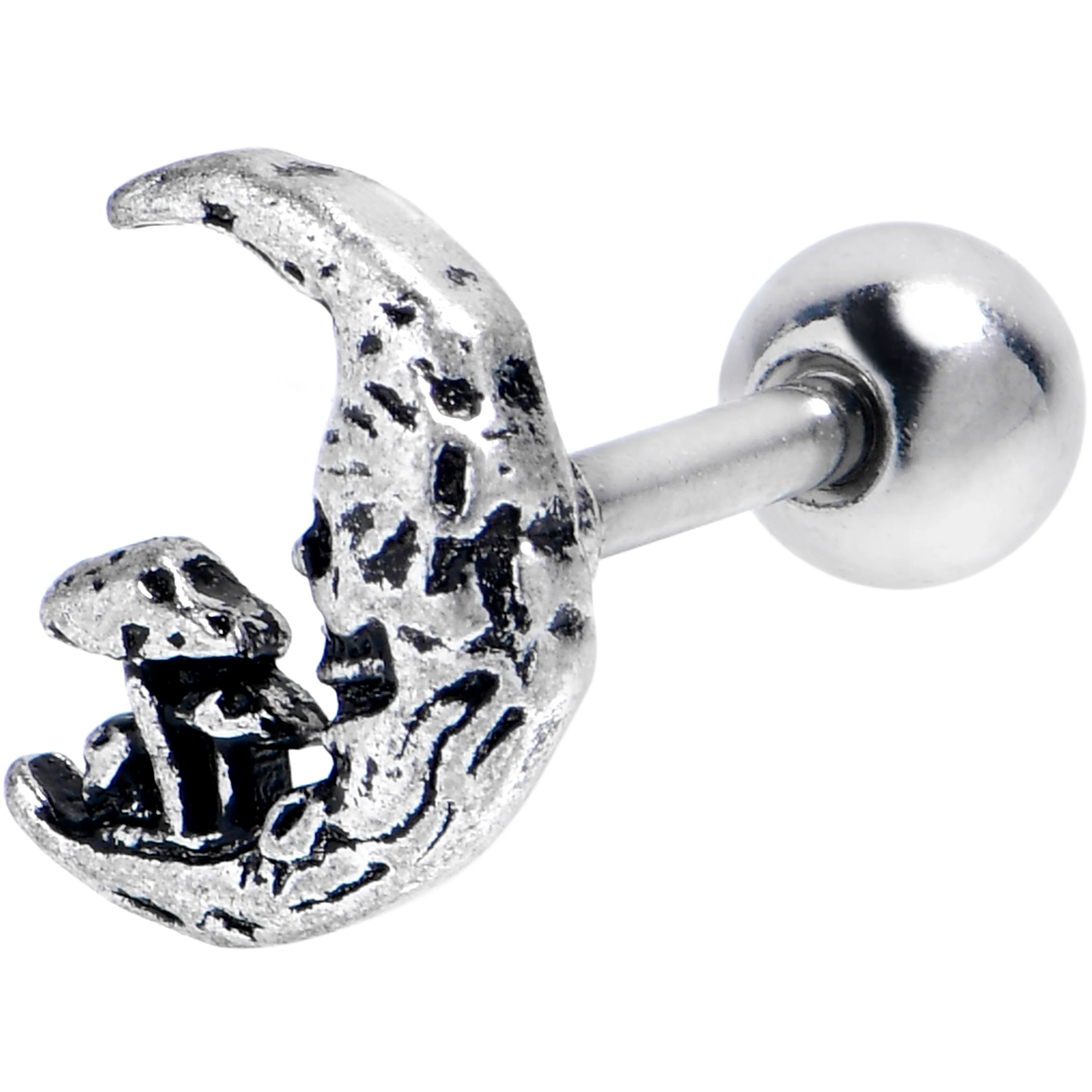 16G 1/4 Mushrooms on the Moon Cartilage Tragus Earring