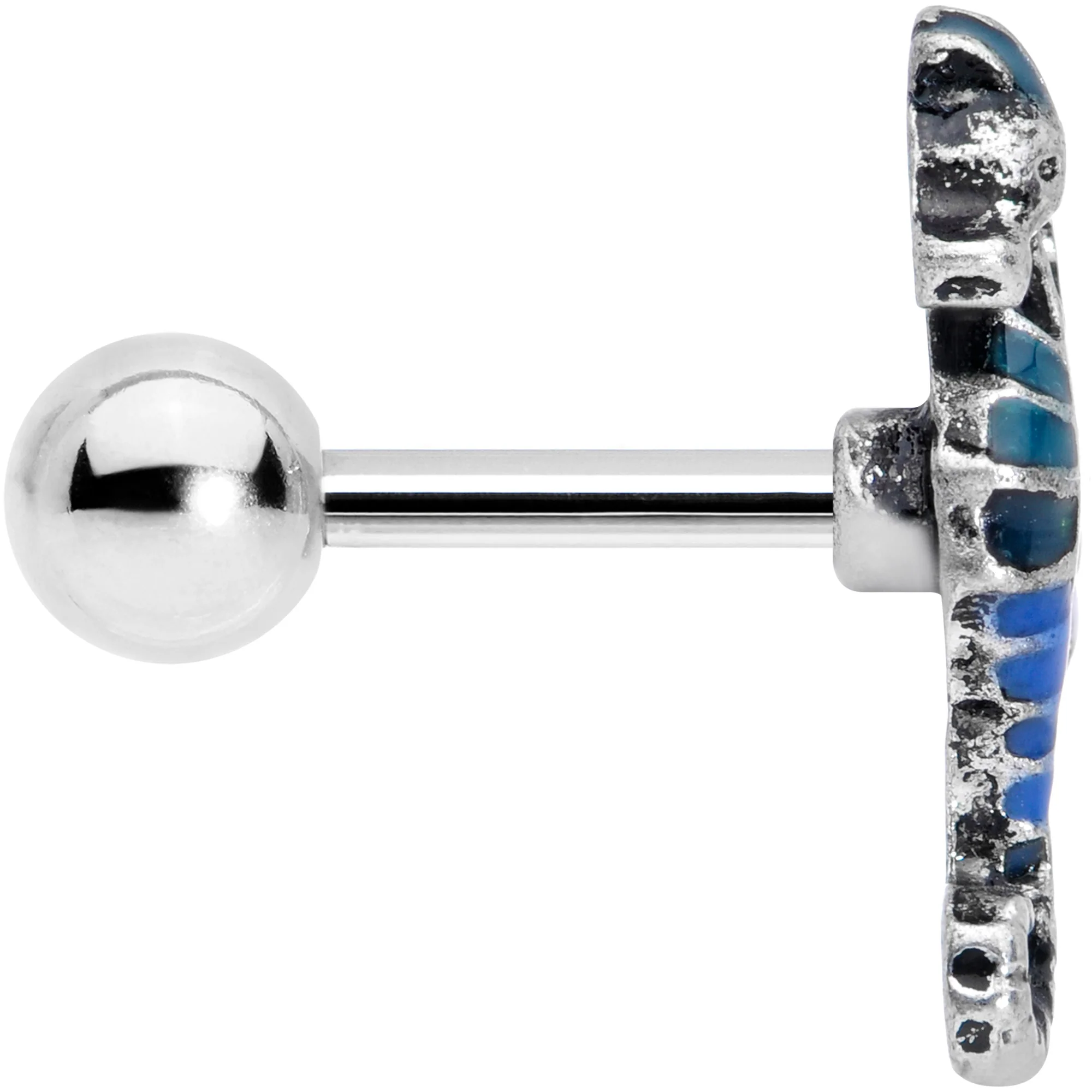 16G 1/4 Nautical Seahorse Cartilage Tragus Earring - Image 3
