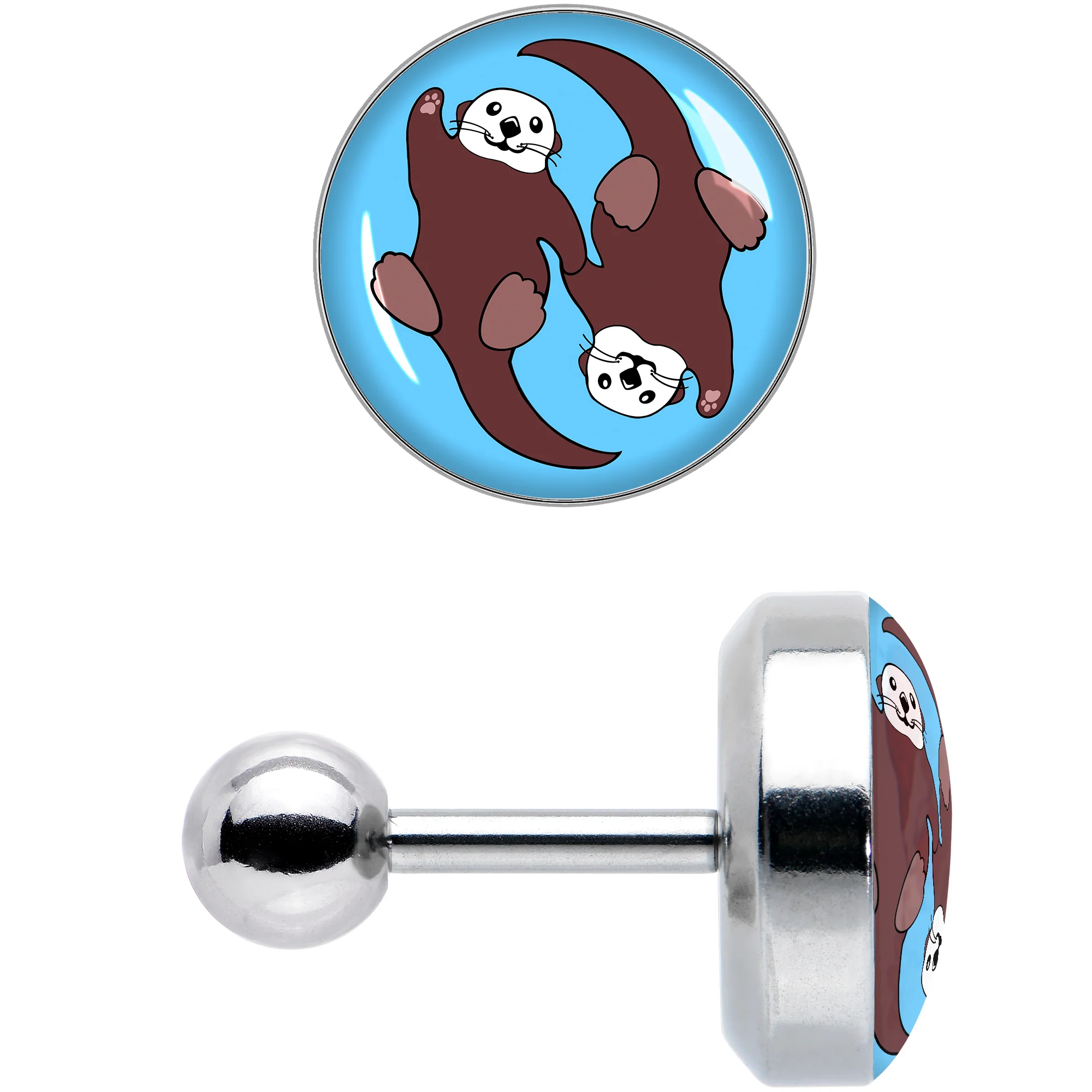 16G 1/4 Oh My Otters Animal Tragus Cartilage Earring by Onyx O - Image 8