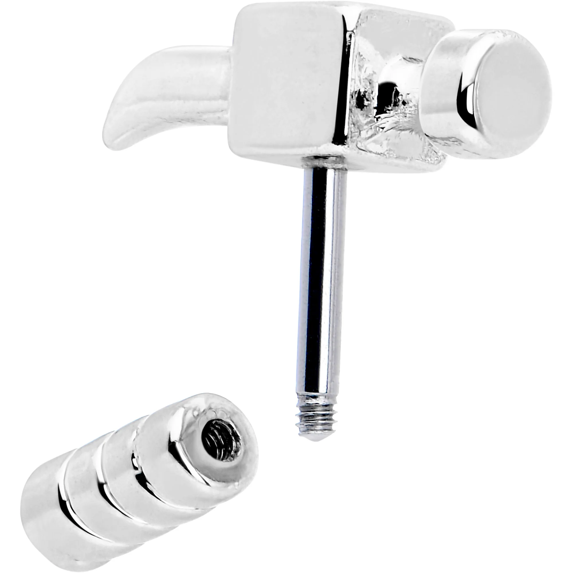16G 1/4 Optical Illusion Hammer Cartilage Tragus Earring - Image 3