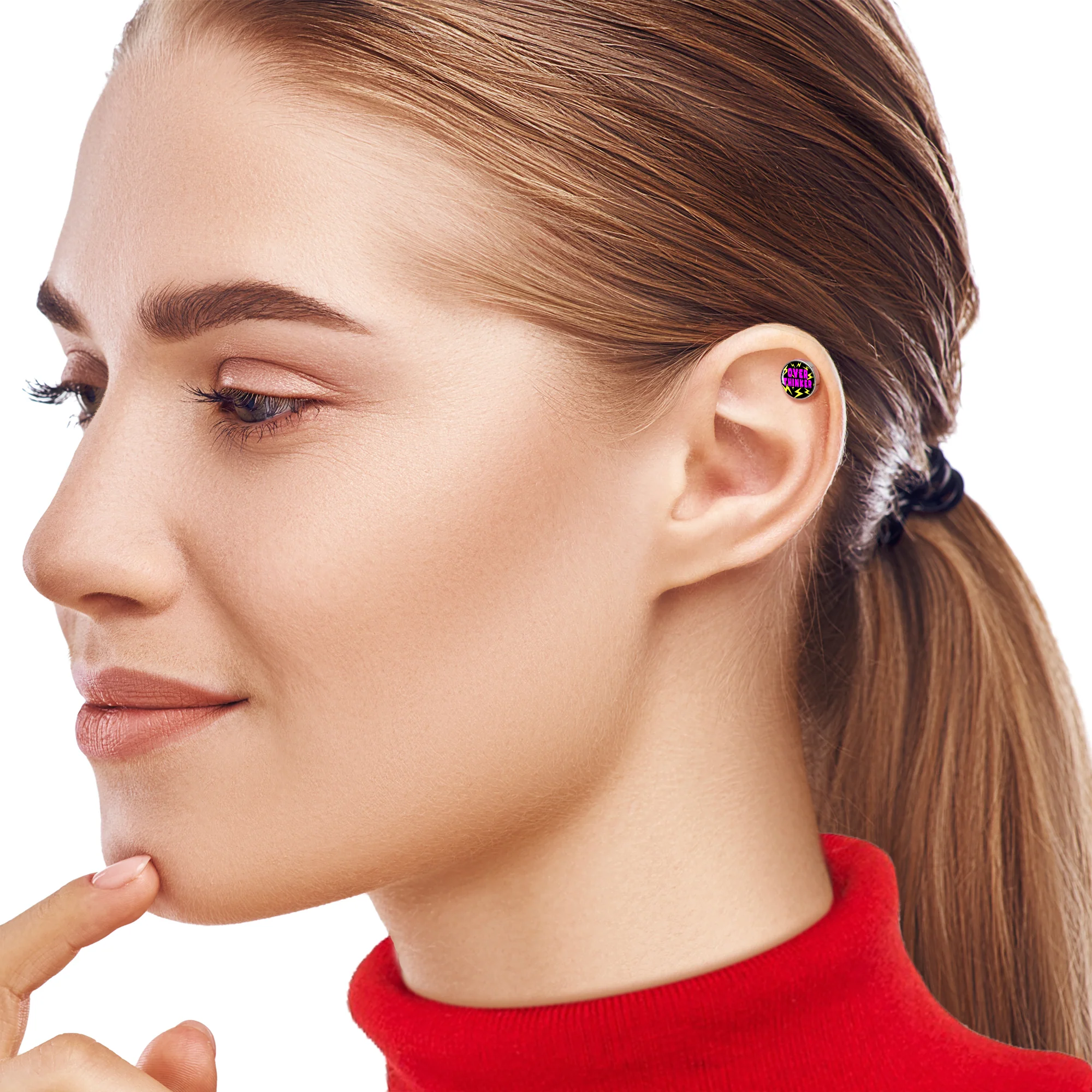 16G 1/4 Over Thinker Impact Tragus Cartilage Earring by Onyx O - Image 3