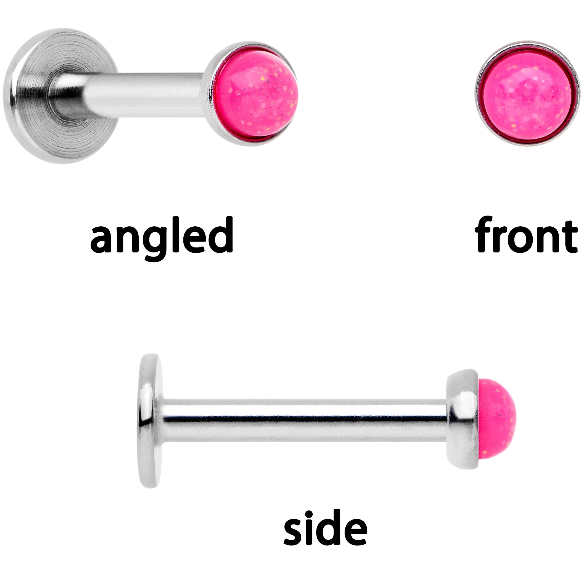 16G 1/4 Perfect in Pink Cartilage Tragus Earring Set of 3 - Image 5