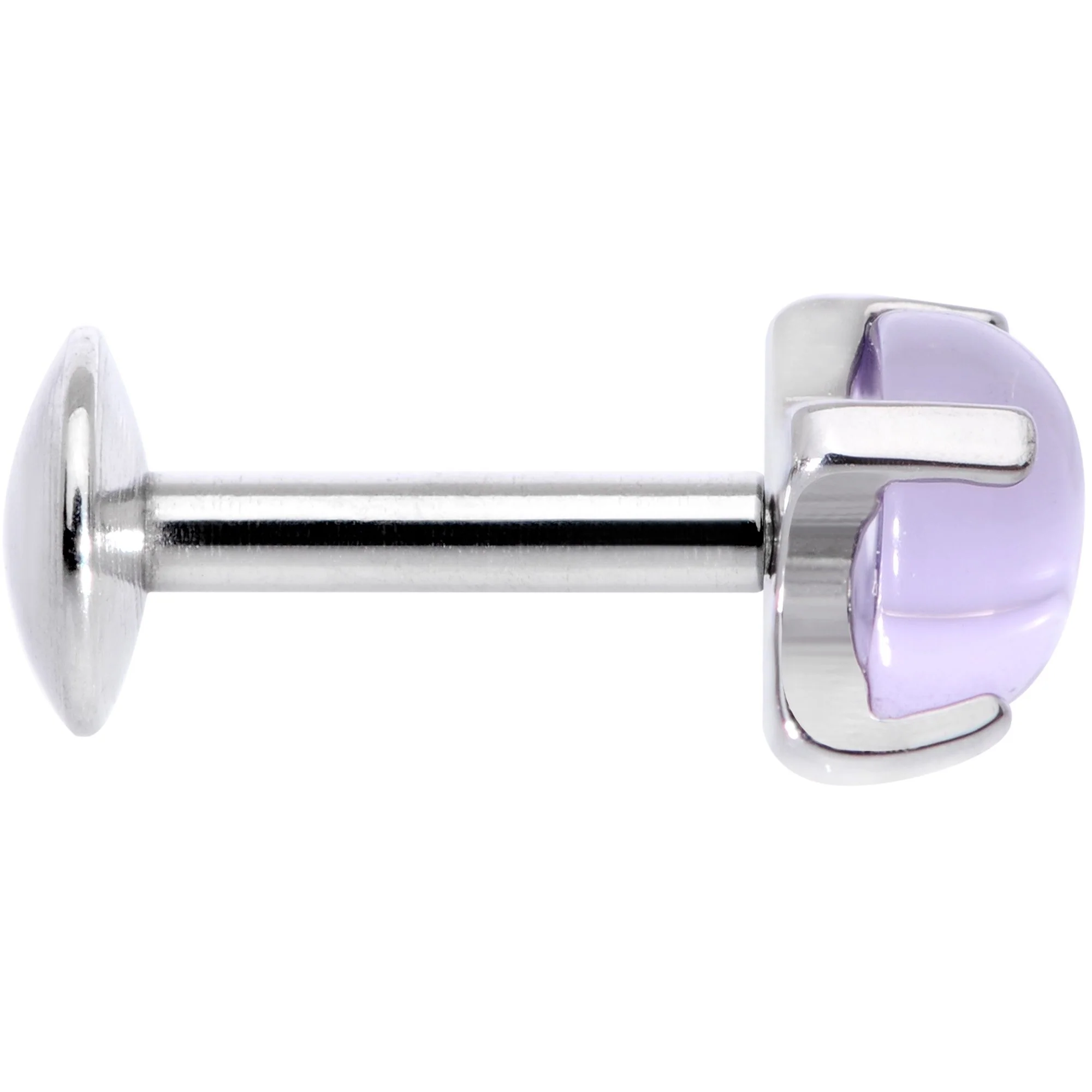 16G 1/4 Pink Amethyst Internally Threaded Labret Monroe Tragus - Image 3