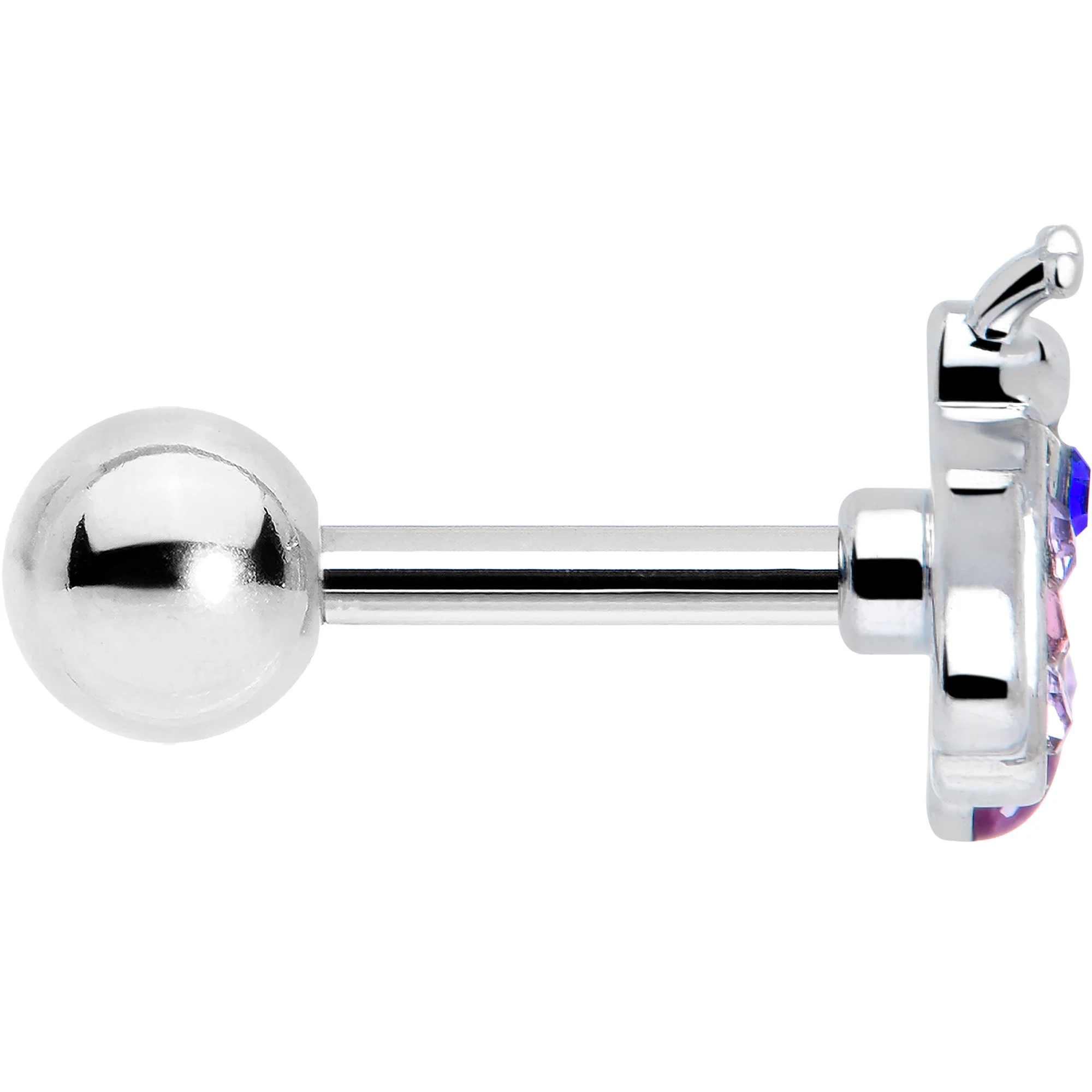 16G 1/4 Pink Blue Gem Beautiful Insect Cartilage Tragus Earring - Image 4