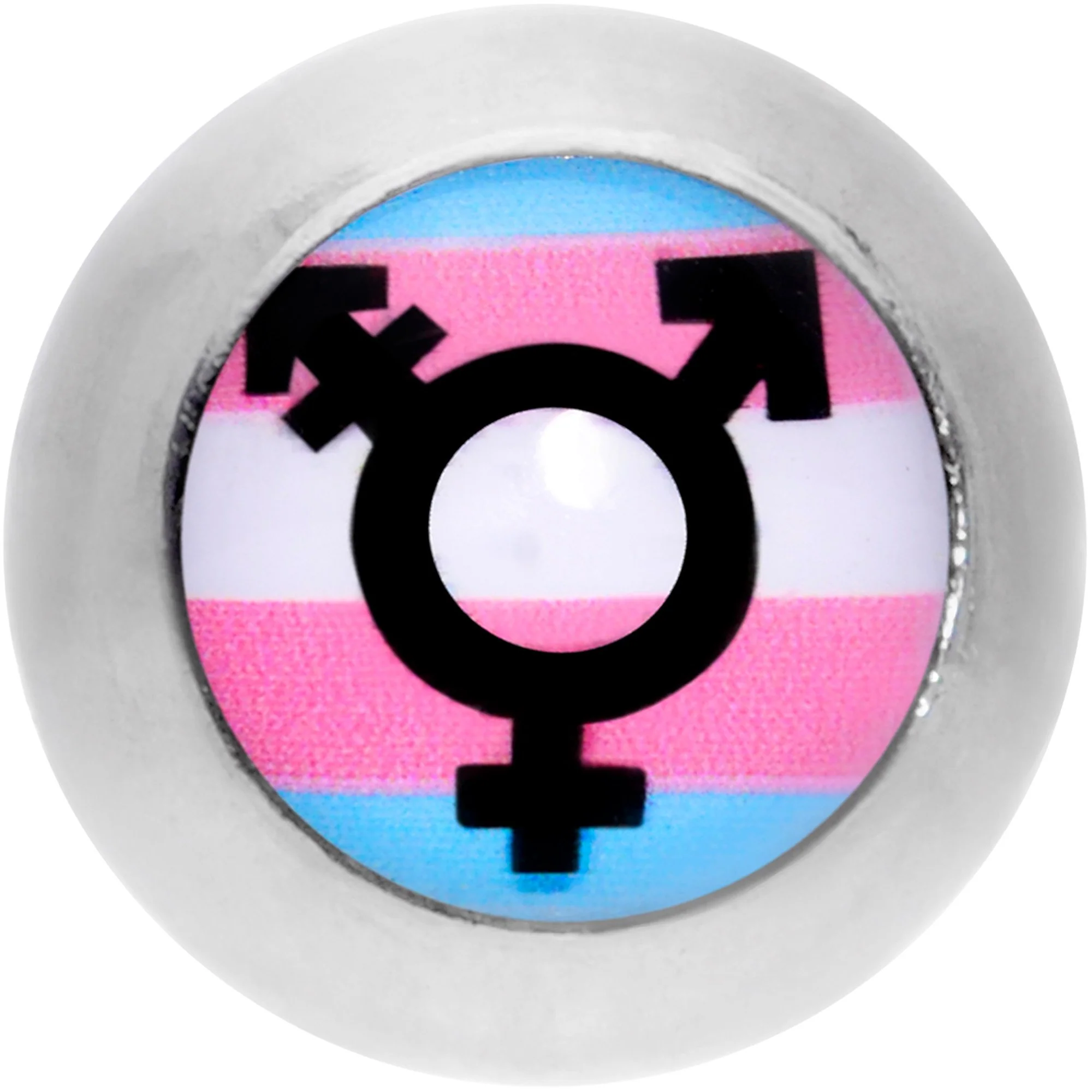 16G 1/4 Pink Blue White Transgender Pride Flag Cartilage Tragus - Image 2