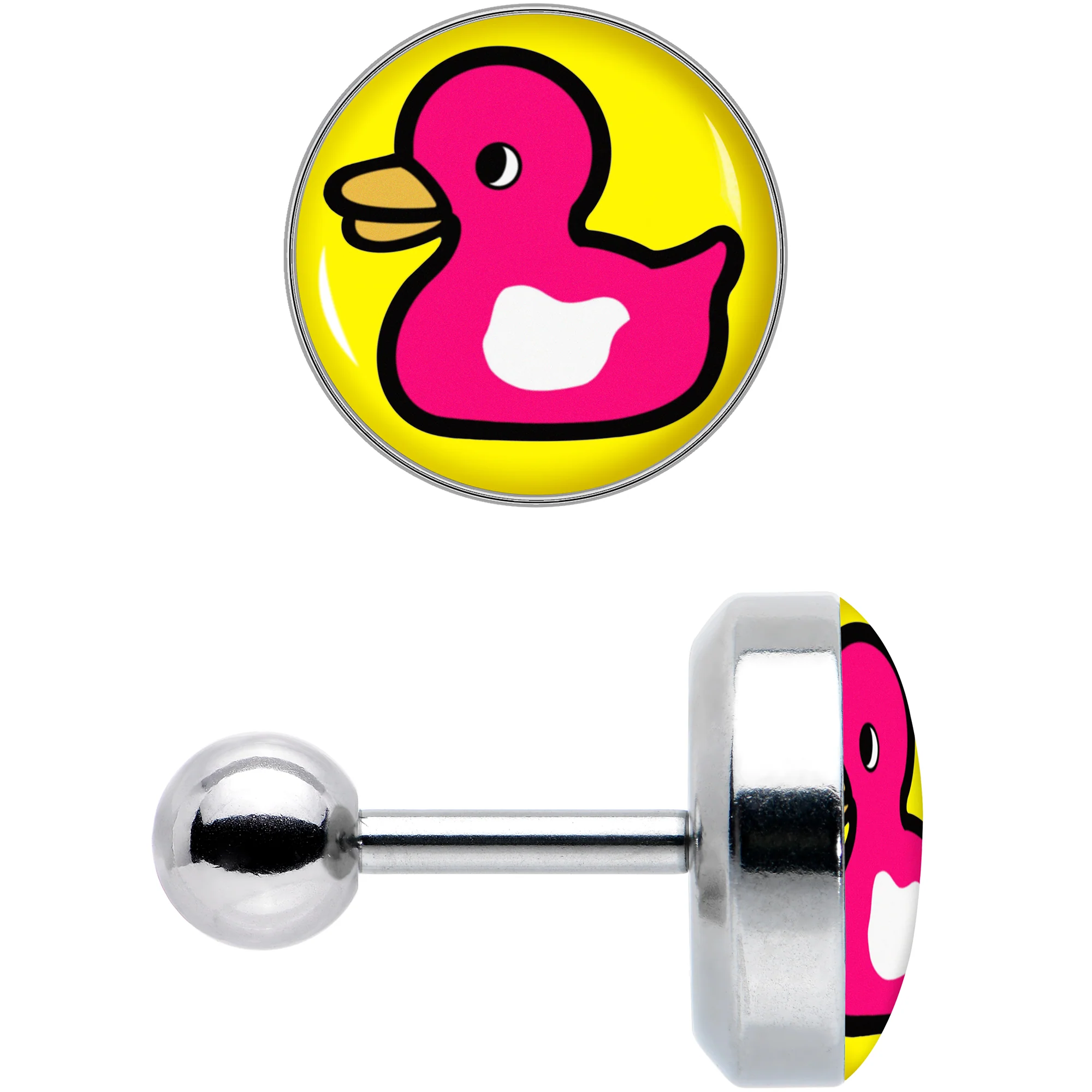 16G 1/4 Pink Ducky Cartilage Tragus Earring by Onyx O - Image 2