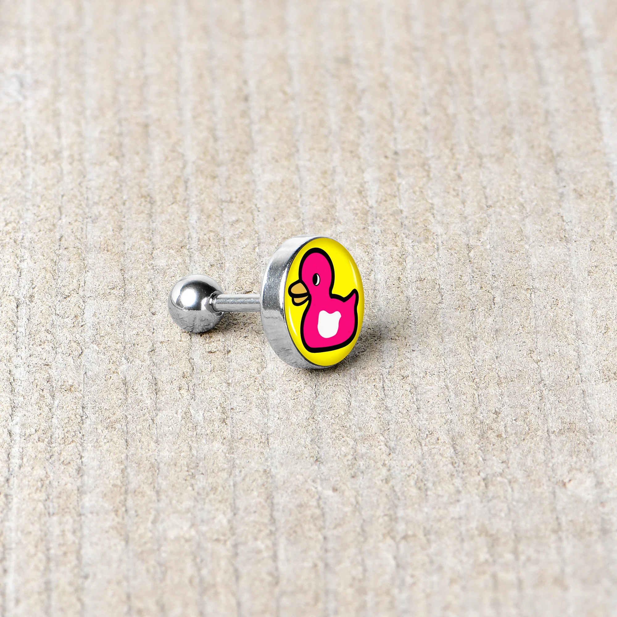 16G 1/4 Pink Ducky Cartilage Tragus Earring by Onyx O - Image 6