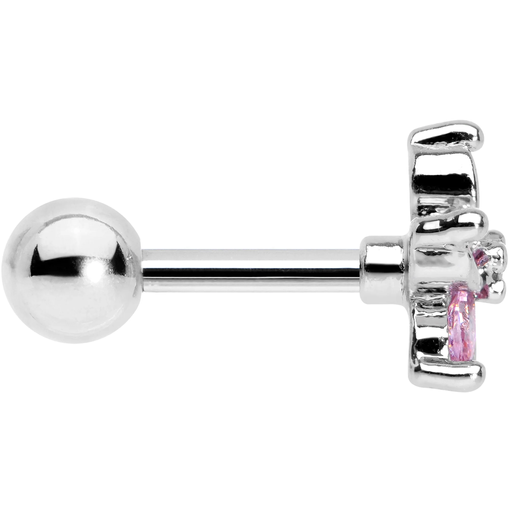 16G 1/4 Pink Gem Pretty Petals Flower Cartilage Tragus Earring - Image 3