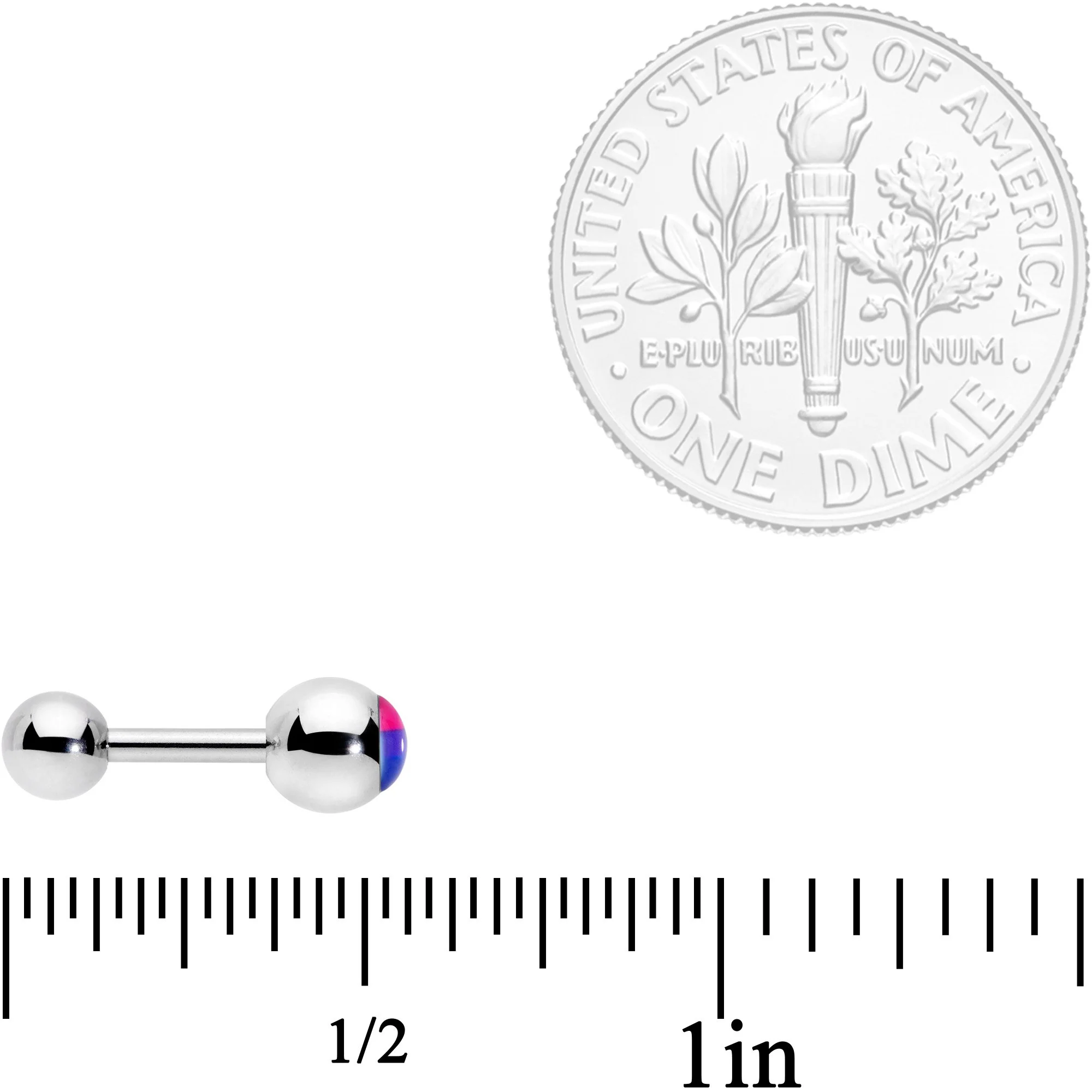 16G 1/4 Pink Purple Blue Bisexual Pride Flag Cartilage Tragus - Image 4