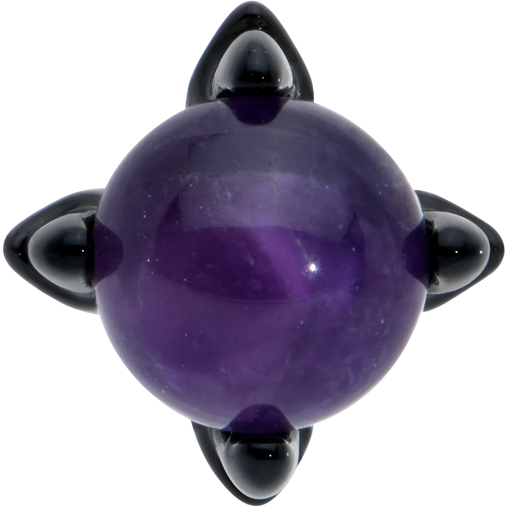 16G 1/4 Purple Amethyst Black Claw Hand Cartilage Tragus Earring - Image 2