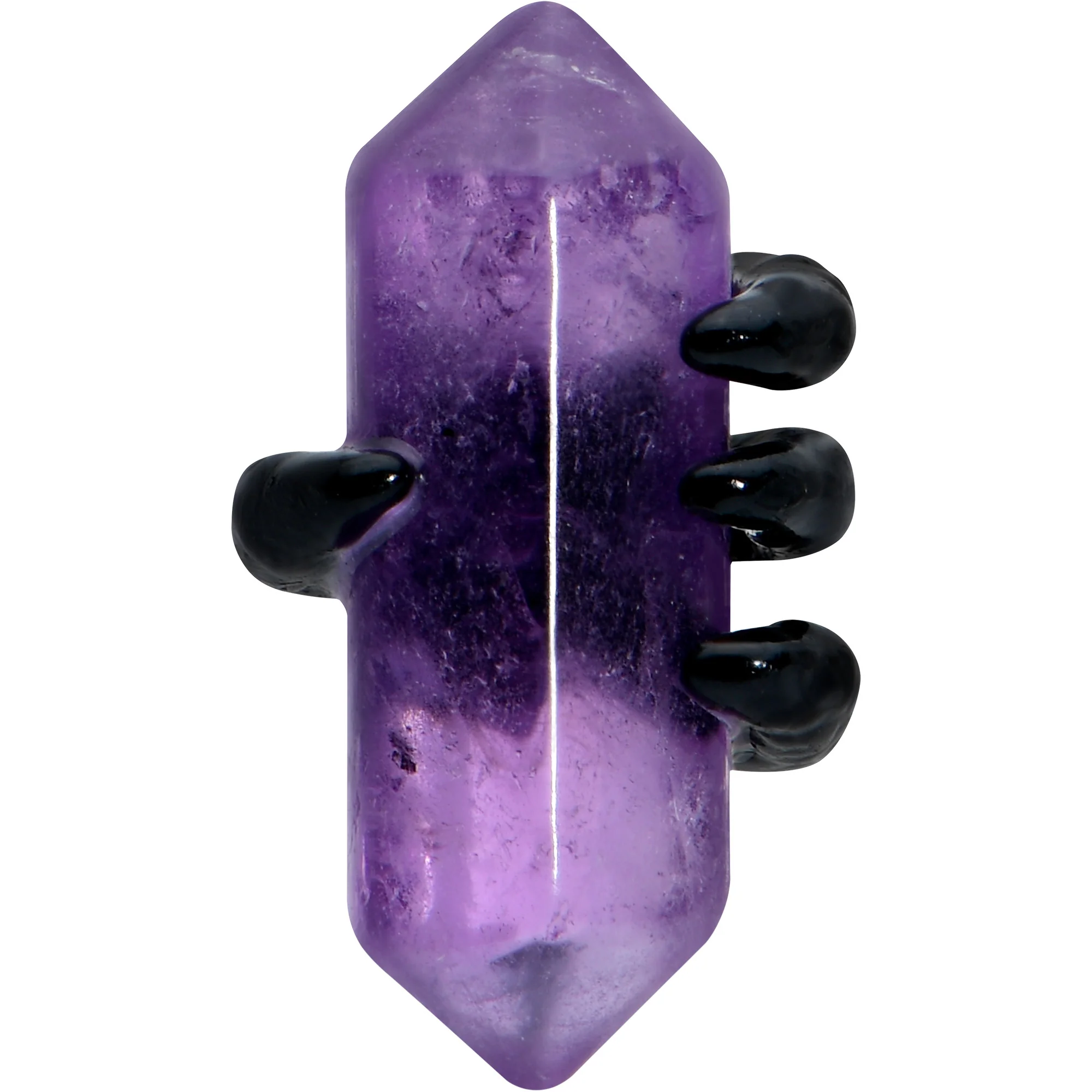 16G 1/4 Purple Amethyst Black Claw Obelisk Cartilage Earring - Image 2