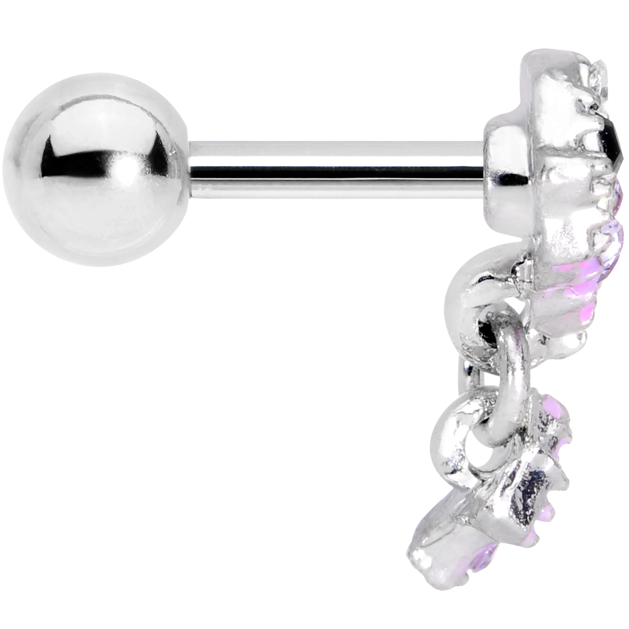16G 1/4 Purple Gem Sweet Fish Dangle Cartilage Tragus - Image 3