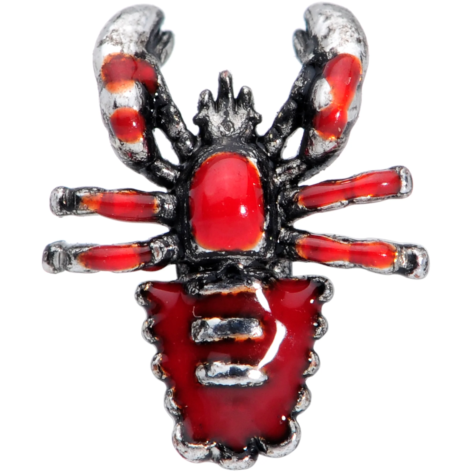 16G 1/4 Red Atlantic Lobster Cartilage Tragus Earring - Image 2