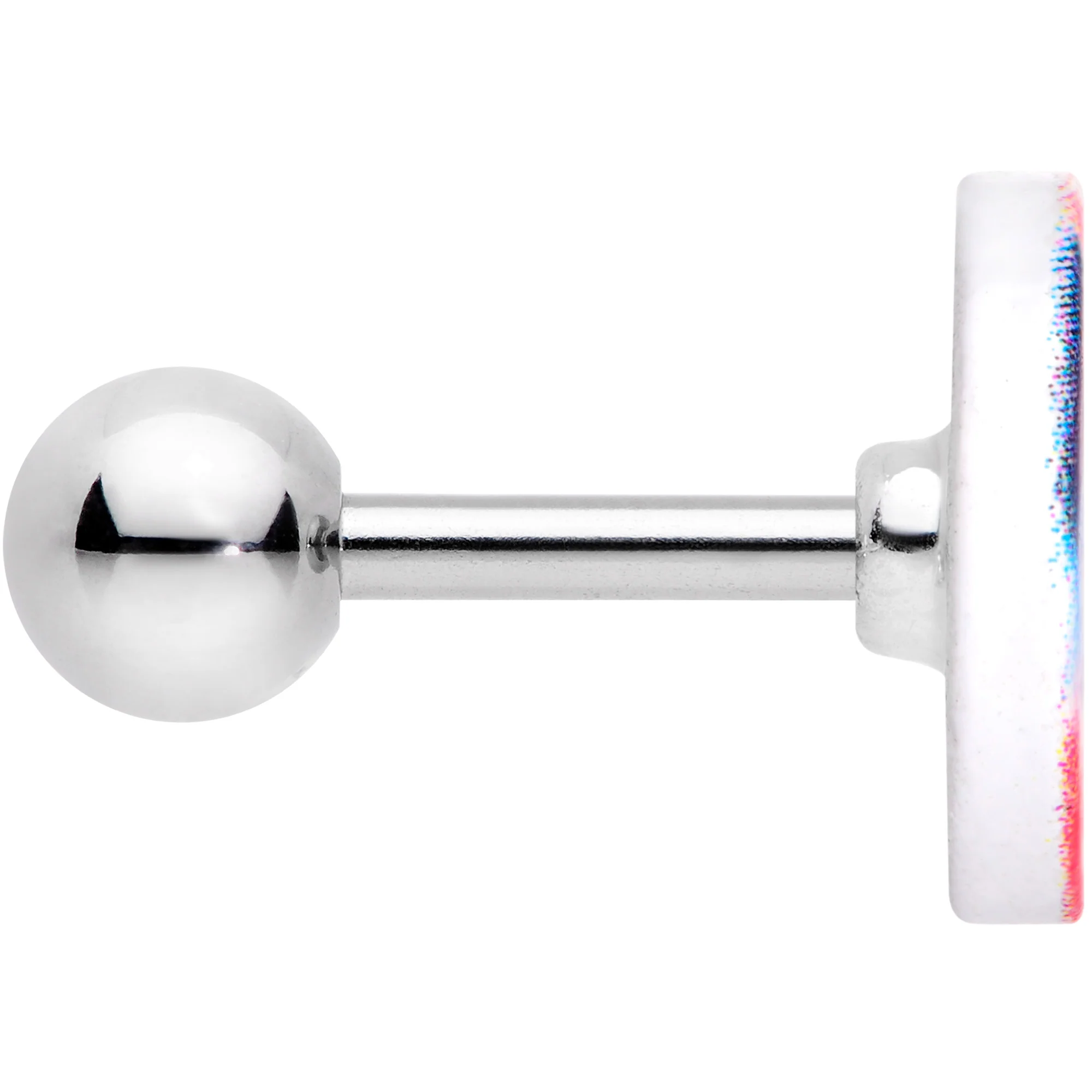 16G 1/4 Red Blue Candy Swirl Cartilage Tragus Earring - Image 3
