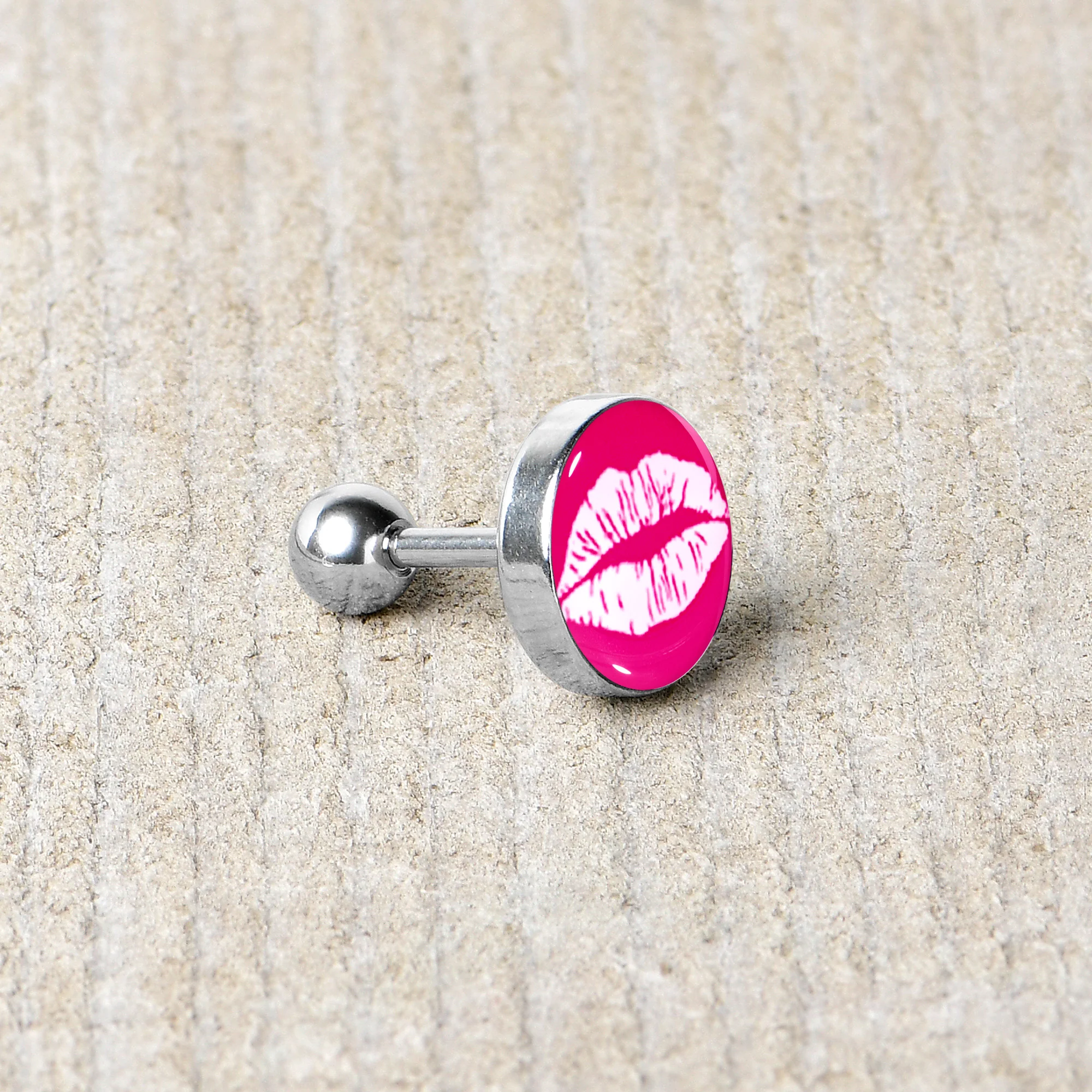 16G 1/4 Red Hot Lips Cartilage Tragus Earring by Onyx O - Image 5