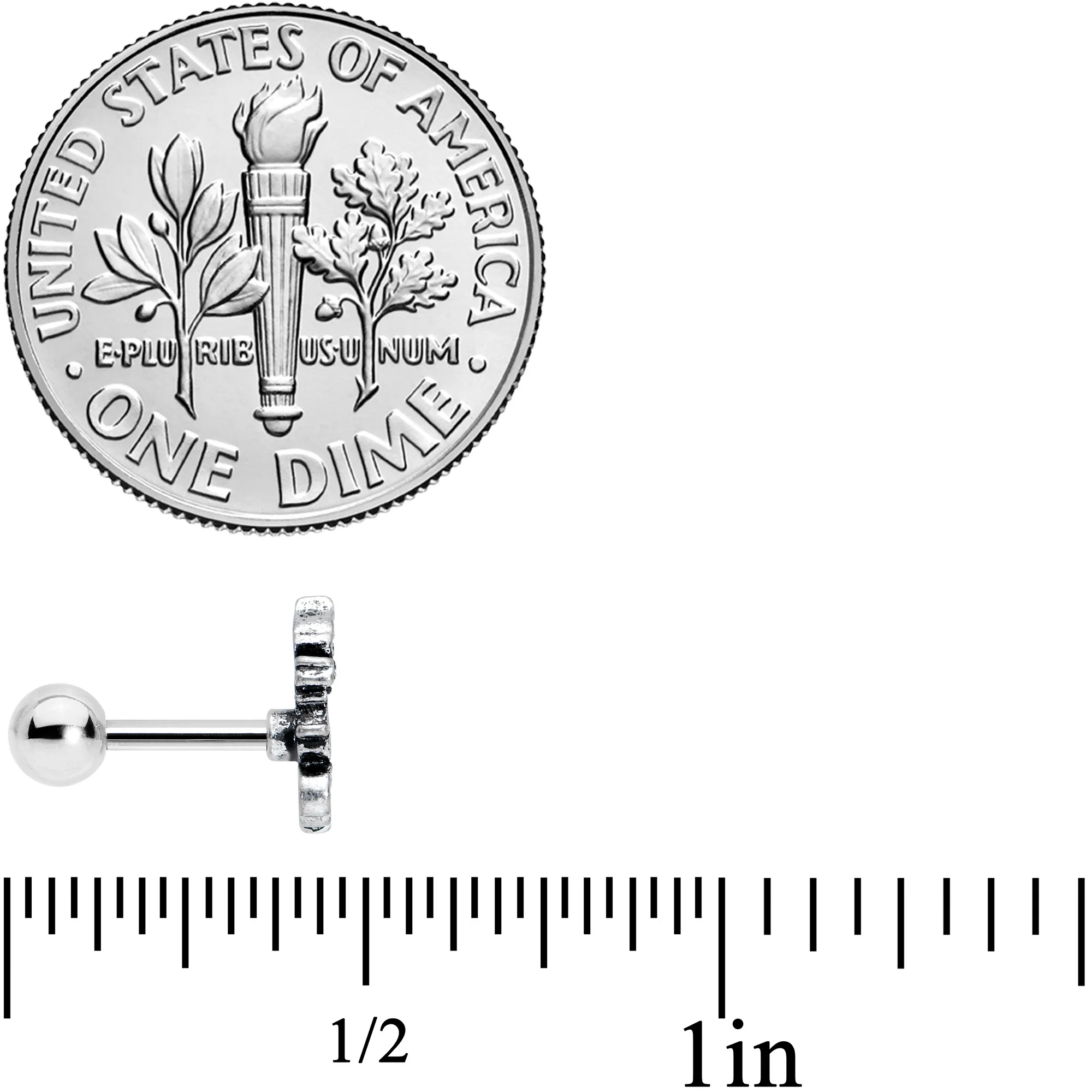 16G 1/4 Regal Medieval Dragon Cartilage Tragus Earring - Image 4