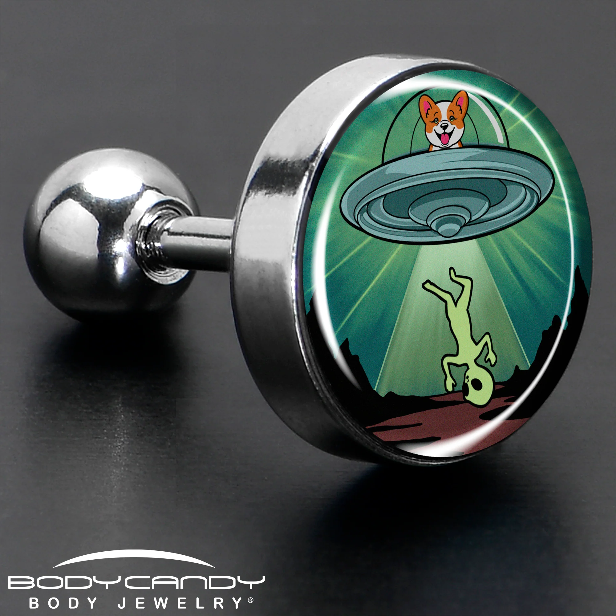 16G 1/4 Reverse Alien UFO Abduction Tragus Cartilage Earring by Onyx O - Image 7