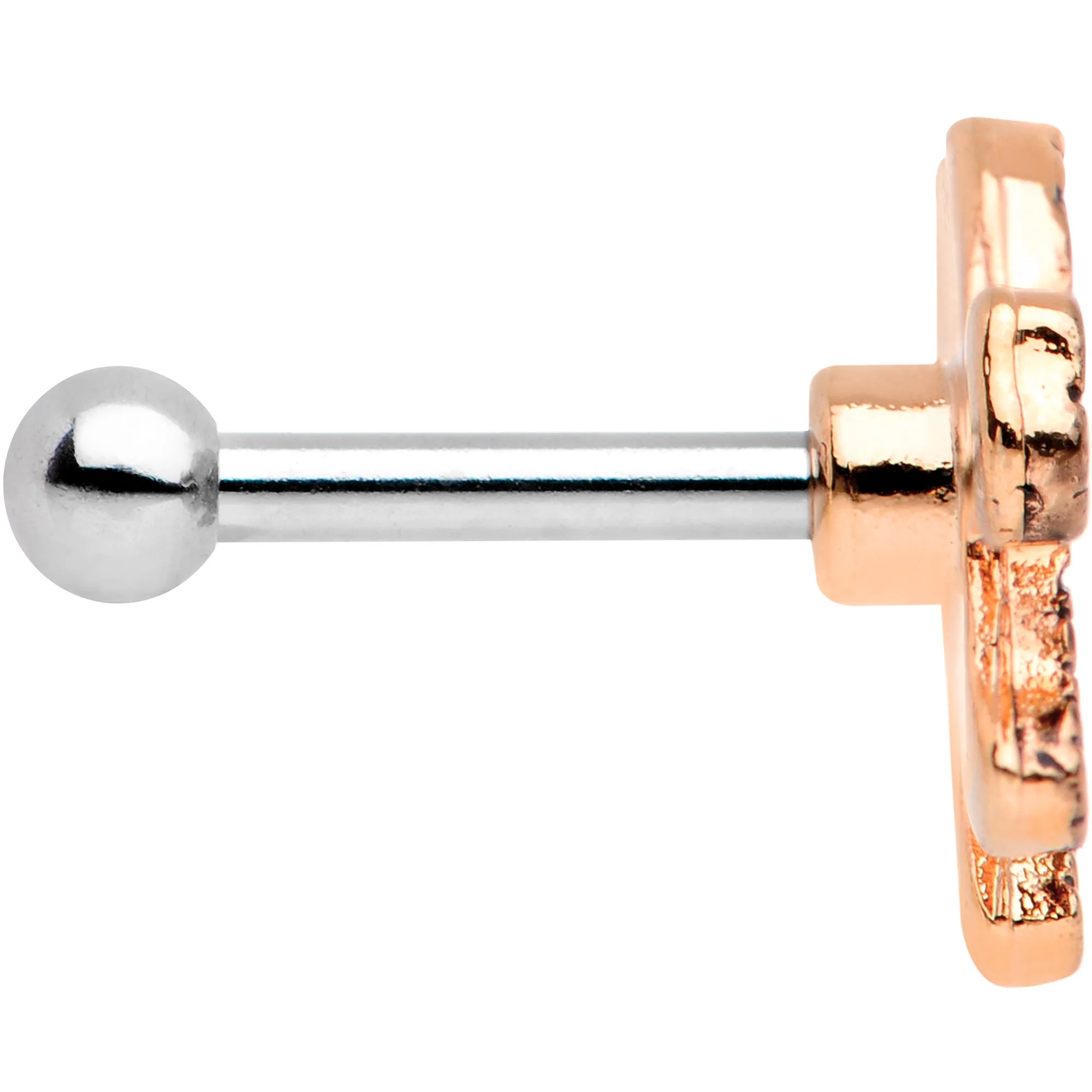 16G 1/4 Rose Gold Tone Boho Elephant Tragus Cartilage Earring - Image 3