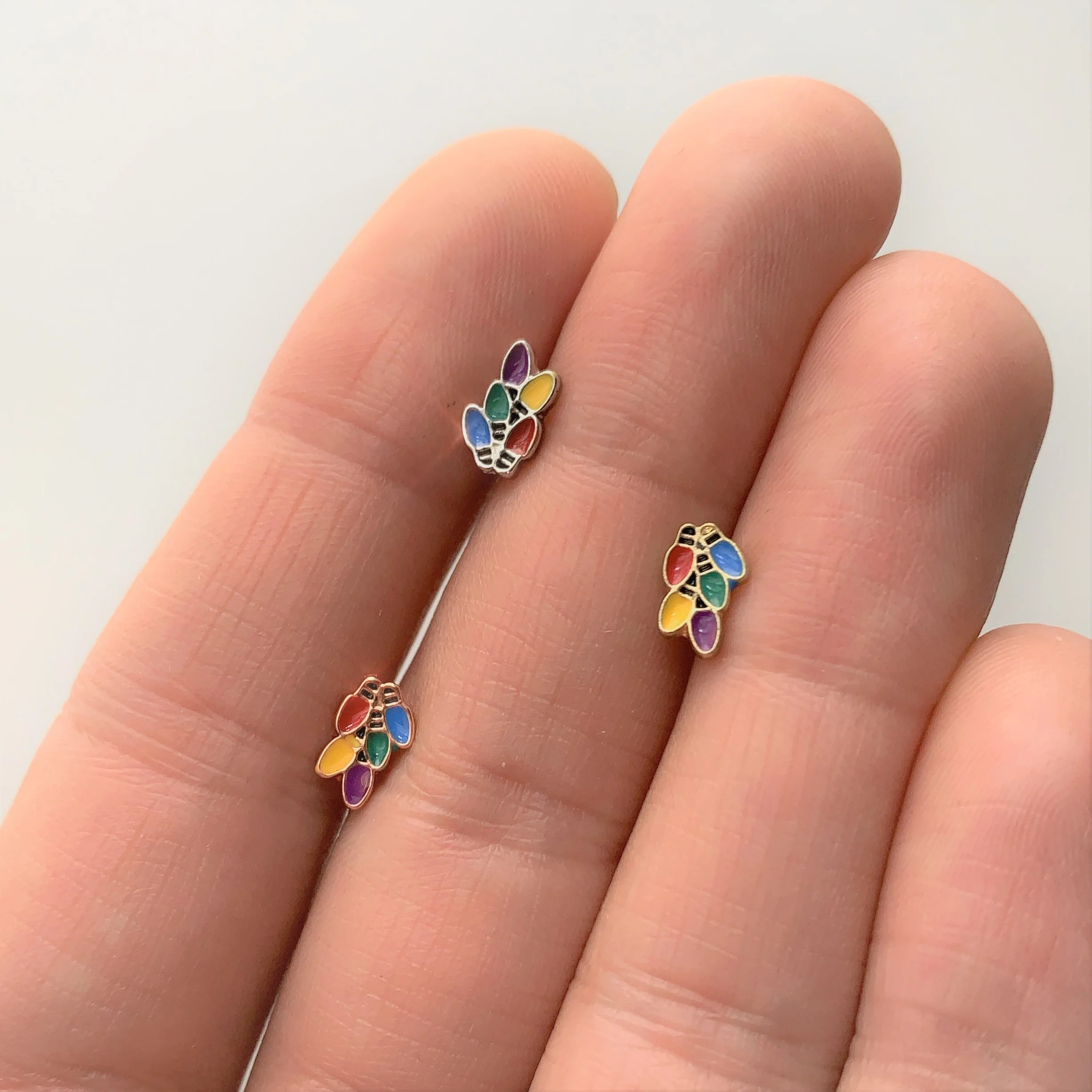 16G 1/4 Rose Gold Tone Christmas Lights Holiday Cartilage Tragus - Image 2