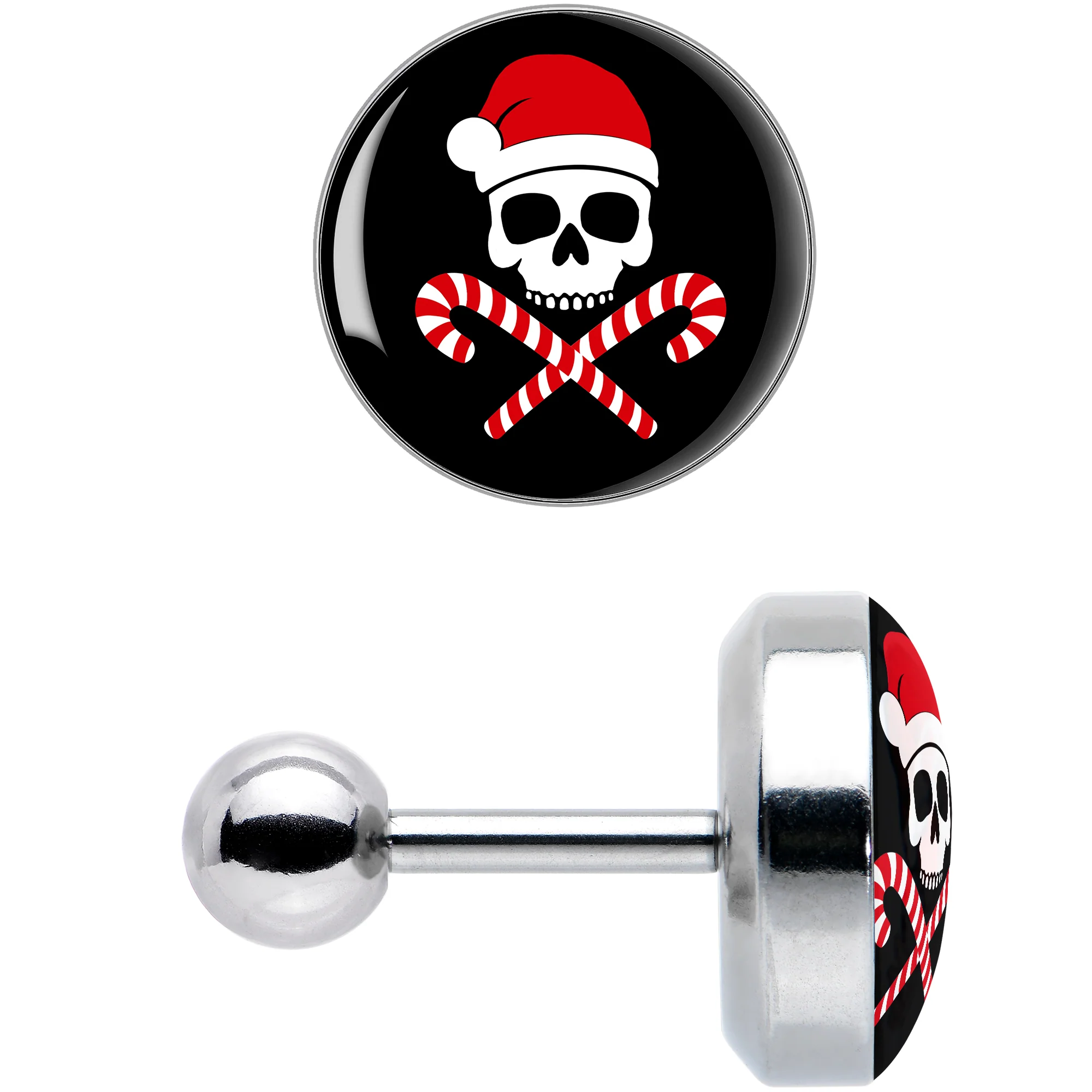 16G 1/4 Santa Pirate Candy Cane Tragus Cartilage Earring by Onyx O - Image 8