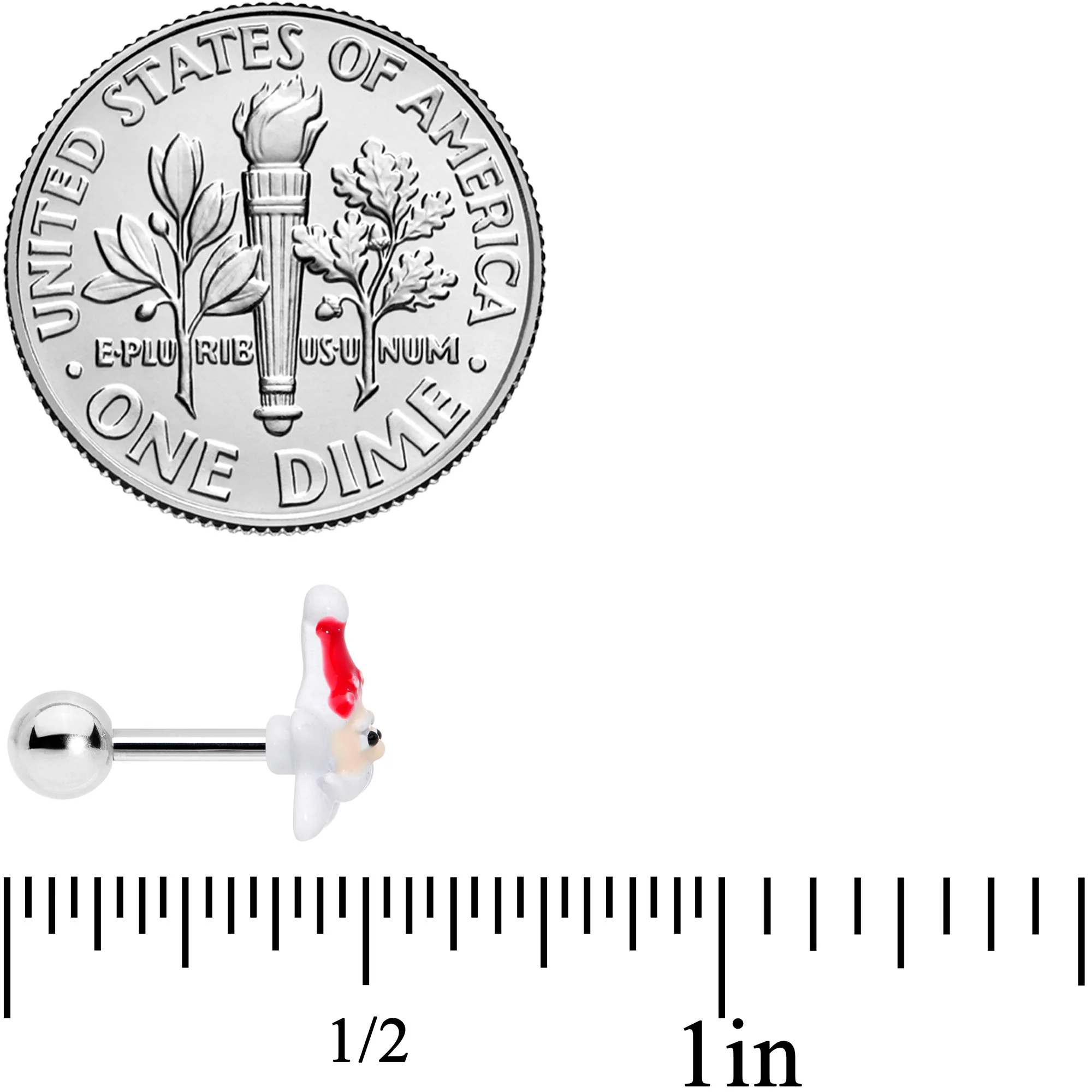 16G 1/4 Santas Beard Holiday Christmas Cartilage Tragus Earring - Image 4