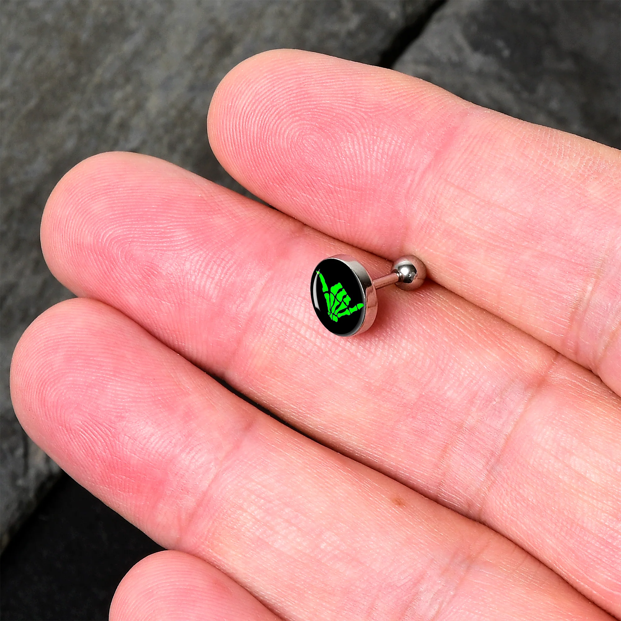 16G 1/4 Shaka Hand Cartilage Tragus Earring by Onyx O - Image 2