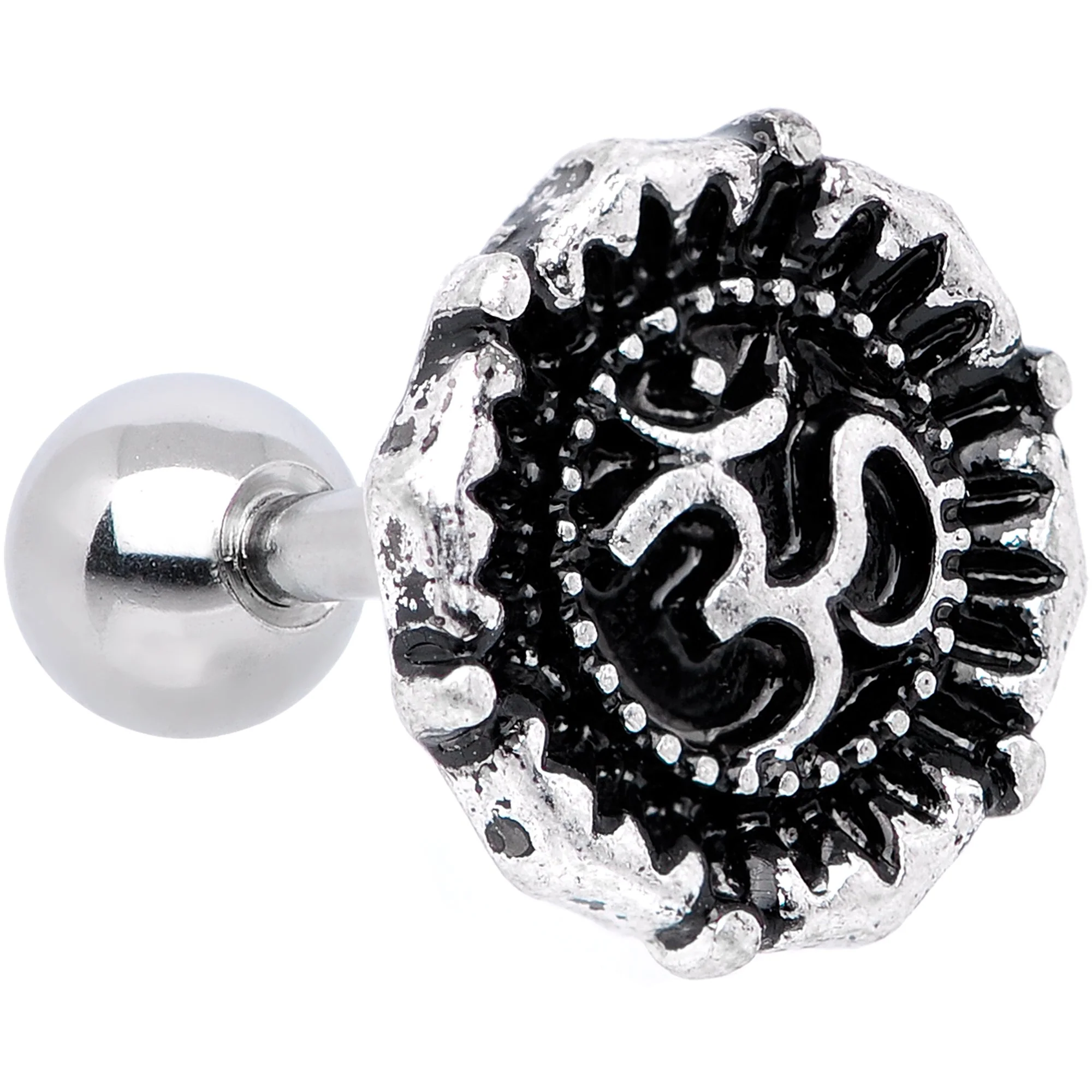 16G 1/4 Spiritual Ohm Symbol Tragus Cartilage Earring