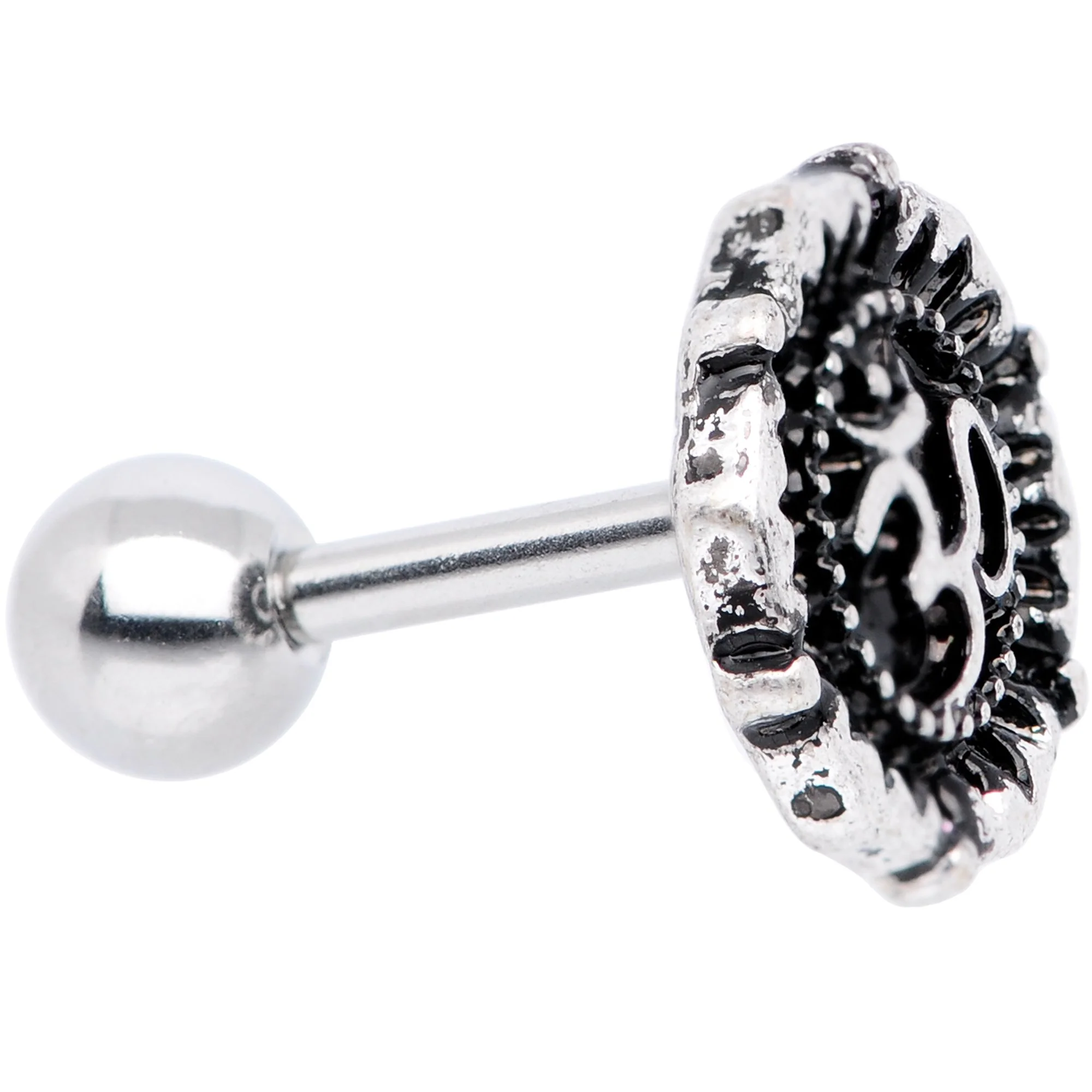 16G 1/4 Spiritual Ohm Symbol Tragus Cartilage Earring - Image 2