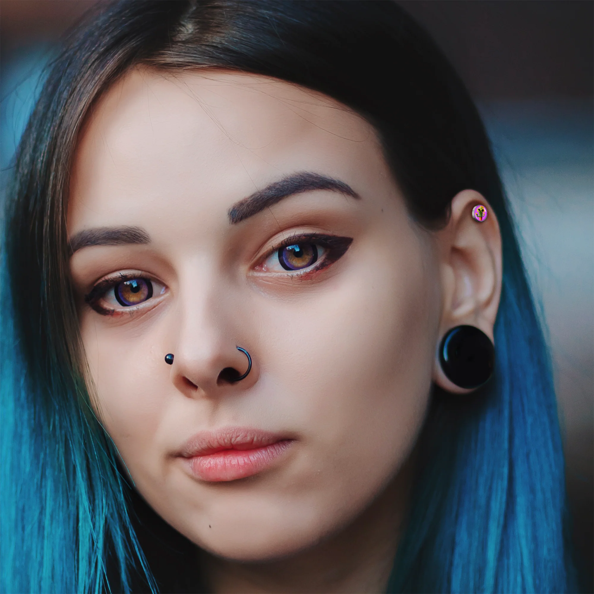 16G 1/4 Sunflower Cactus Cartilage Tragus Earring by Onyx O - Image 3