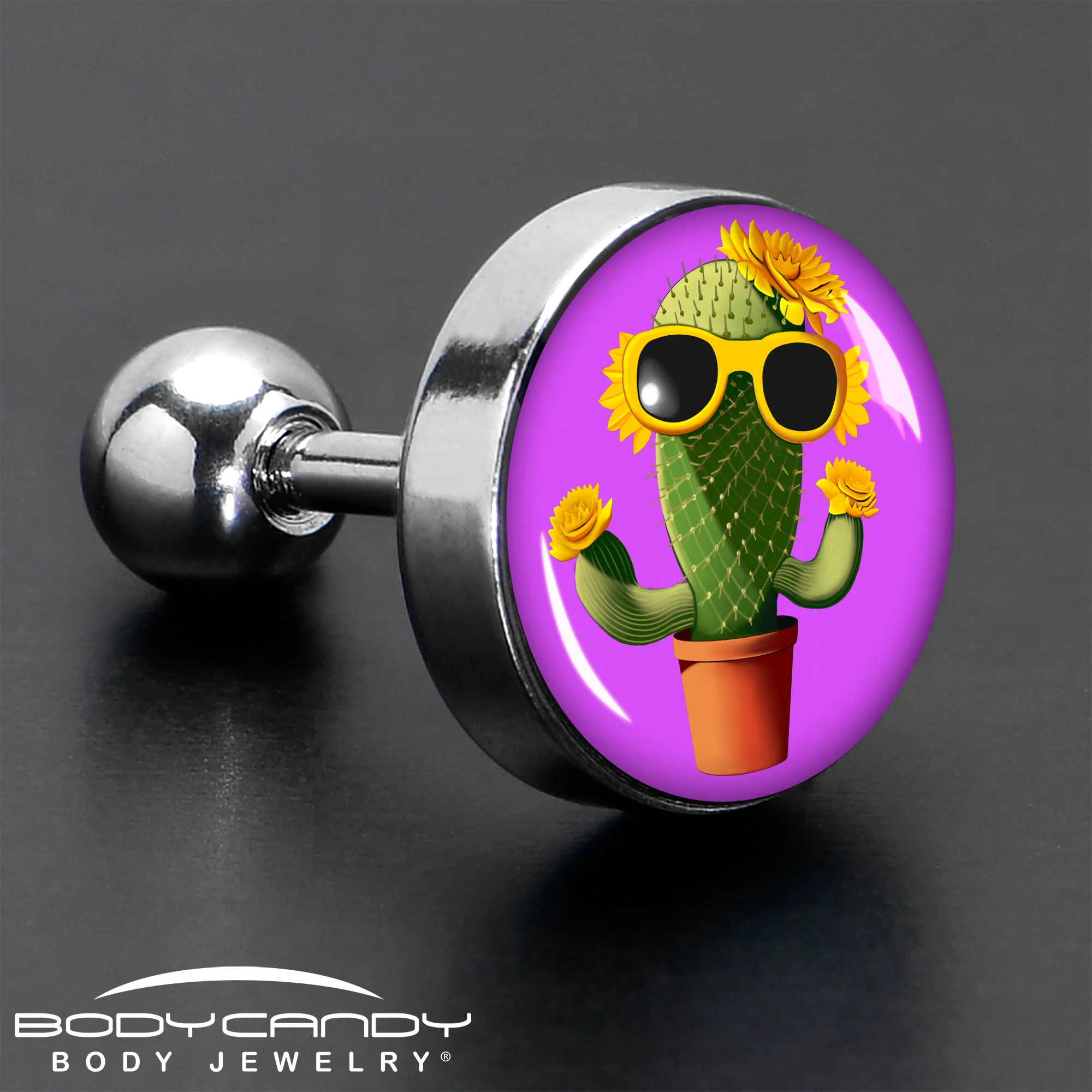 16G 1/4 Sunflower Cactus Cartilage Tragus Earring by Onyx O - Image 7