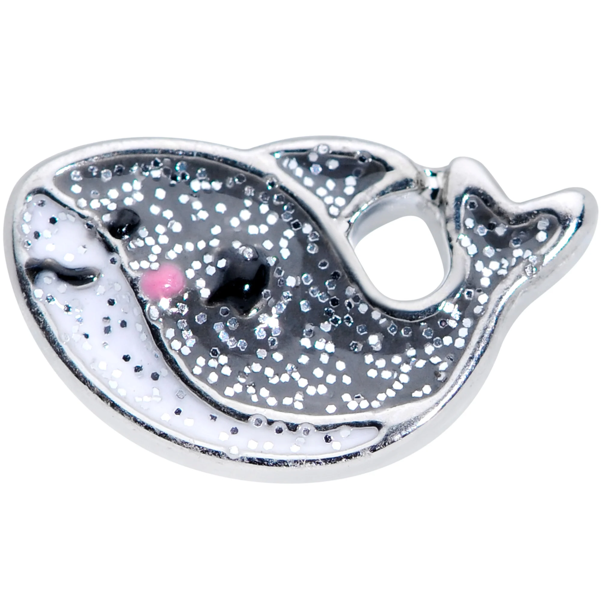 16G 1/4 Sweet Smiling Whale Cartilage Tragus Earring - Image 2
