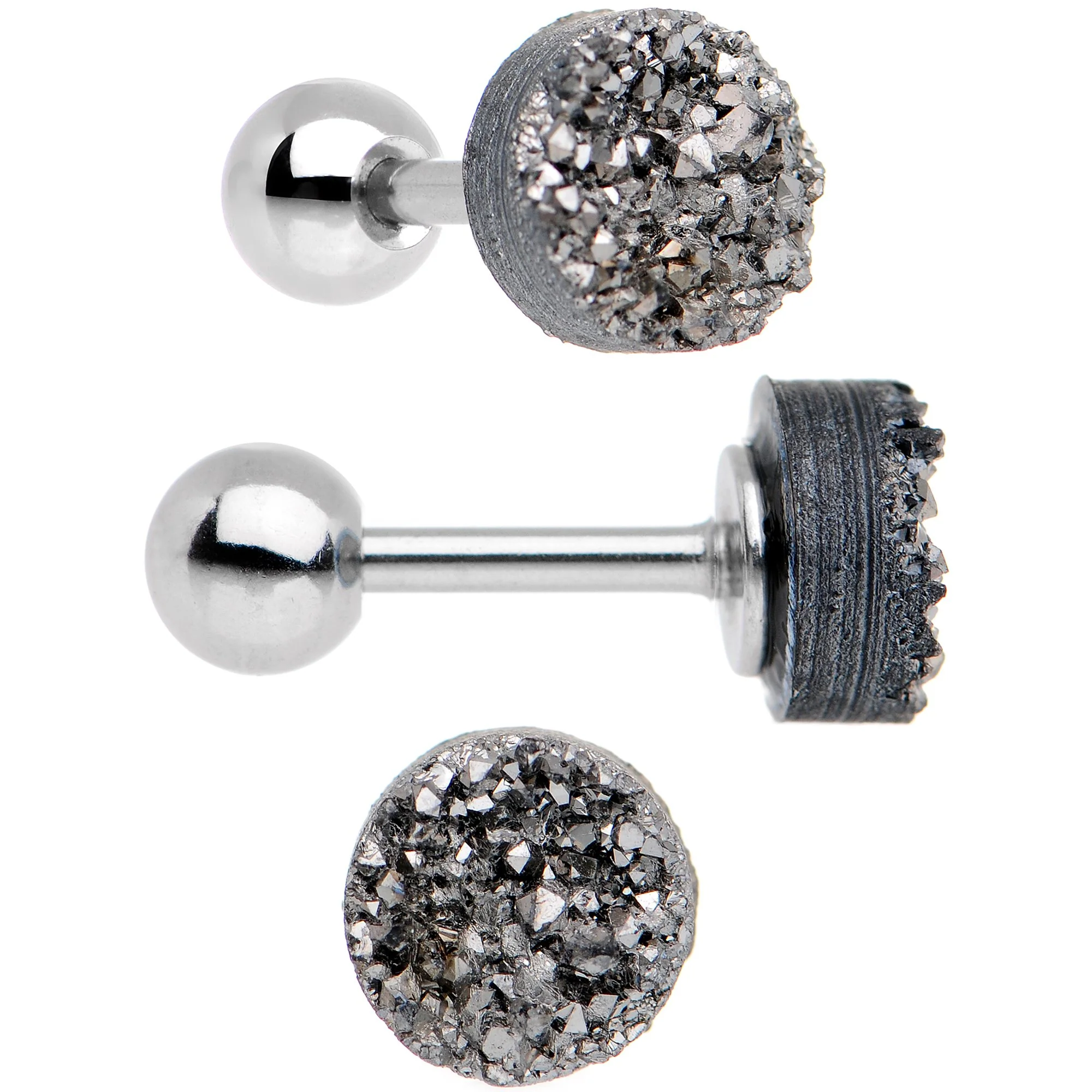 16G 1/4 Tantalizing Textures Tragus Cartilage Earring Set of 5 - Image 7