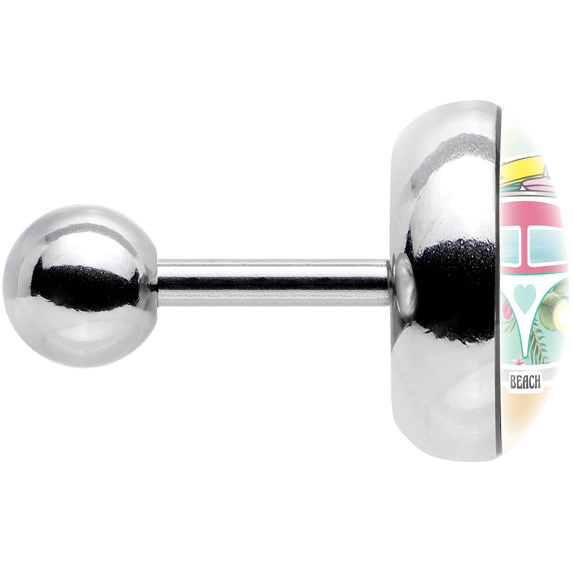 16G 1/4 Tropical Beach Cruiser Tragus Cartilage Earring - Image 3