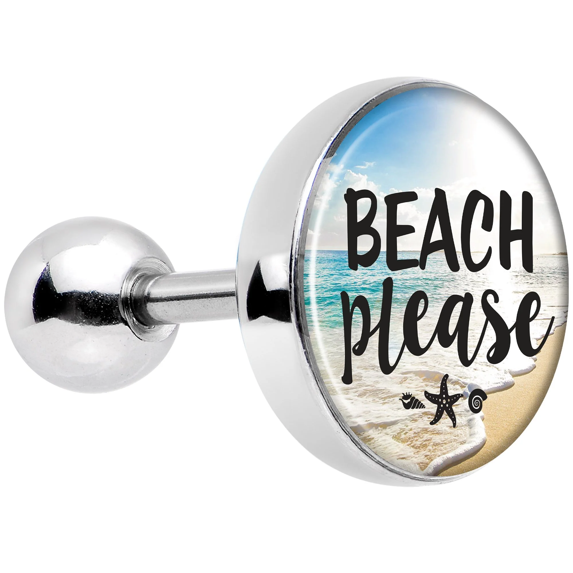16G 1/4 Tropical Paradise Beach Please Tragus Cartilage Earring