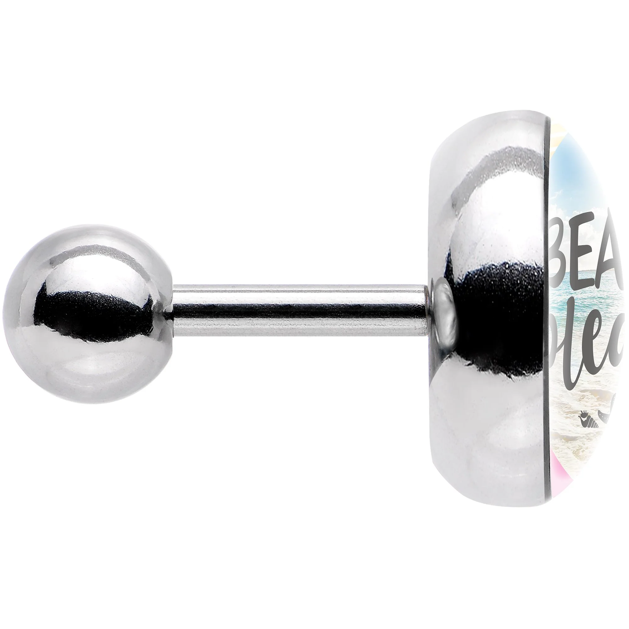 16G 1/4 Tropical Paradise Beach Please Tragus Cartilage Earring - Image 3