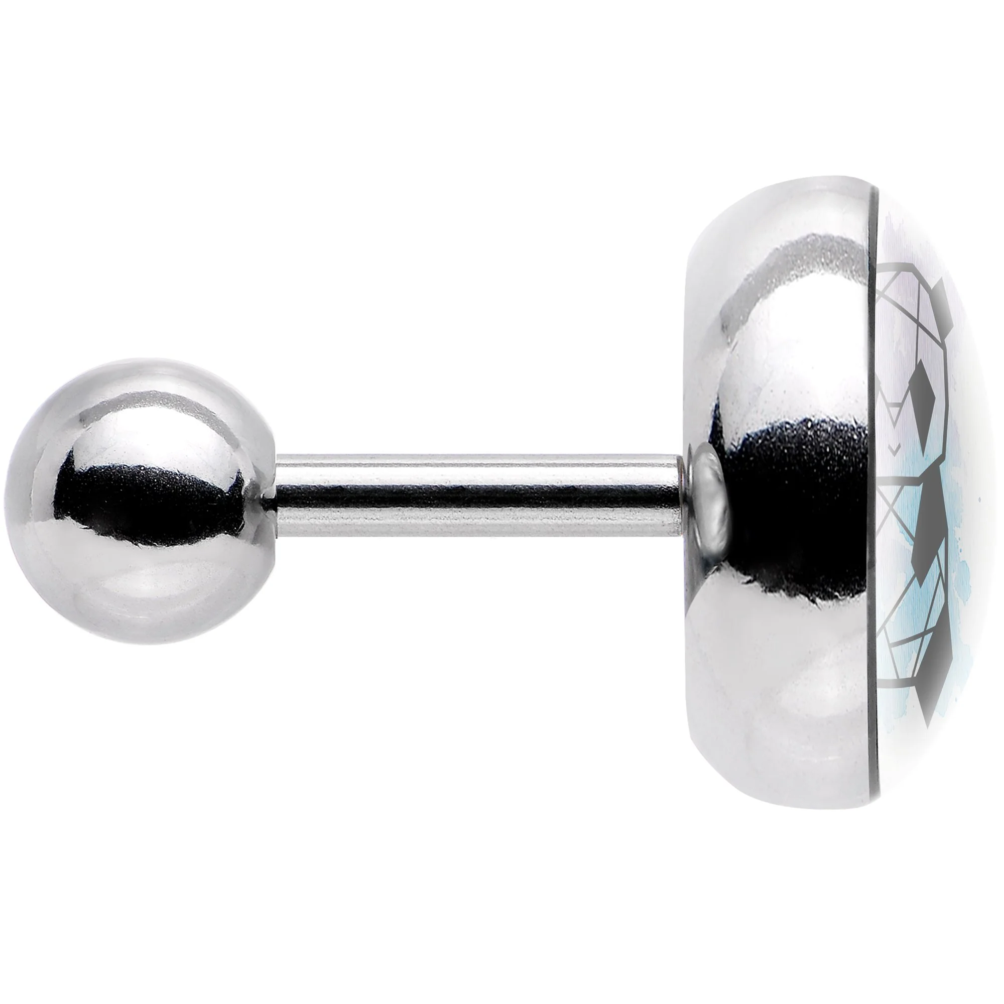 16G 1/4 Watercolor Geometric Panda Tragus Cartilage Earring - Image 3