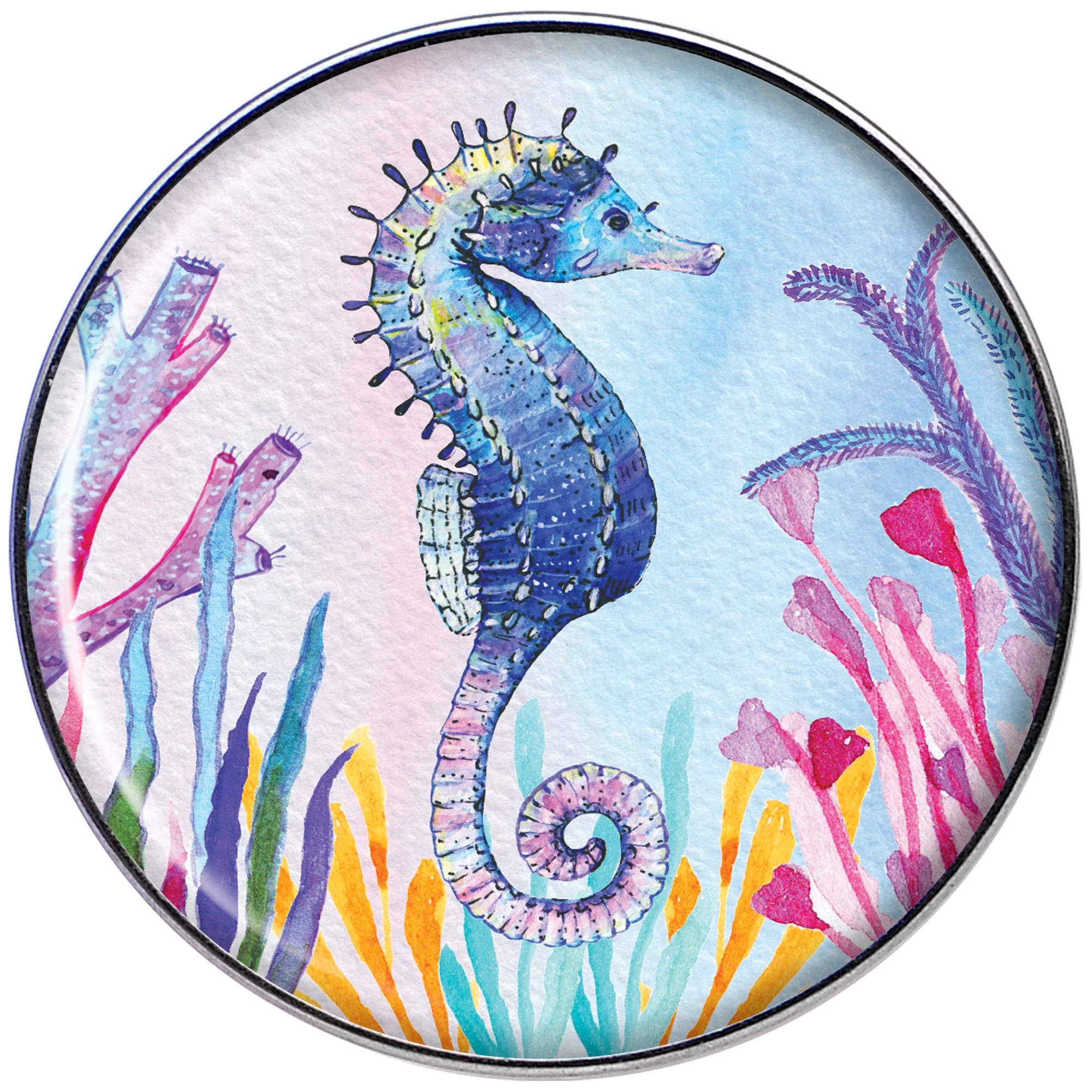 16G 1/4 Watercolor Seahorse Tragus Cartilage Earring - Image 2
