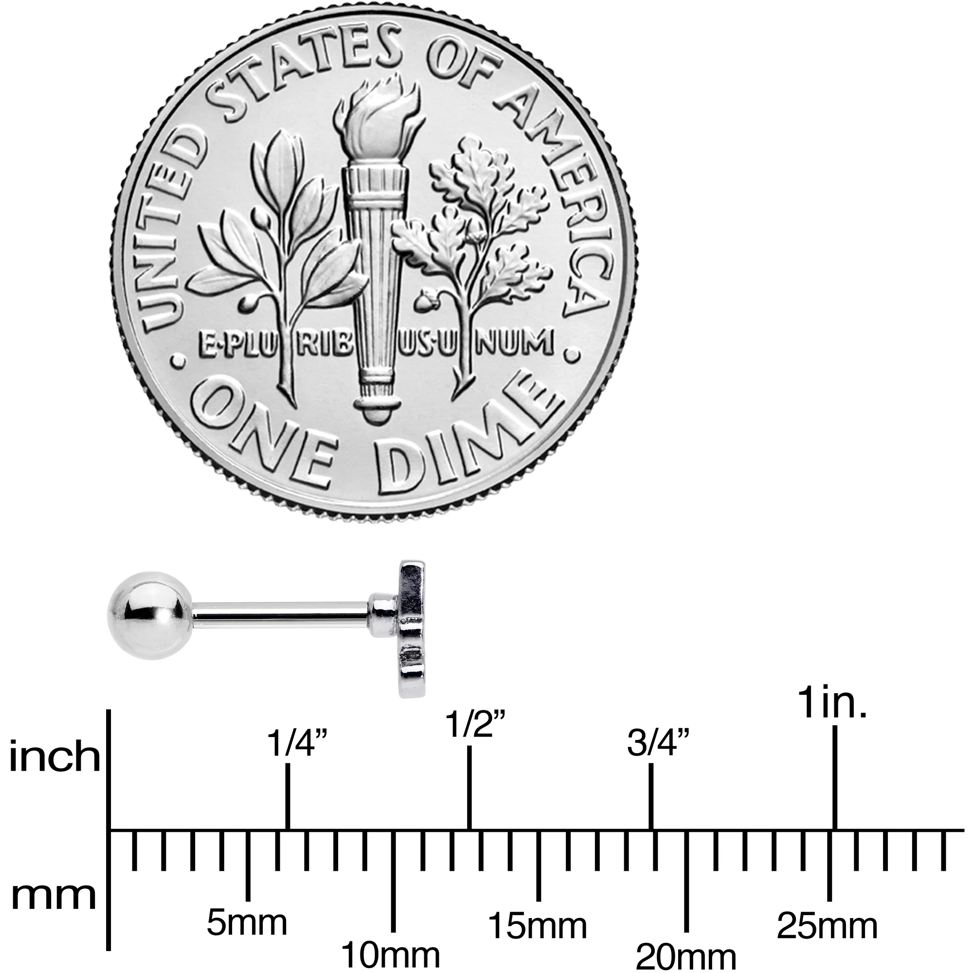 16G 1/4 White Boo Halloween Cartilage Tragus Earring - Image 4