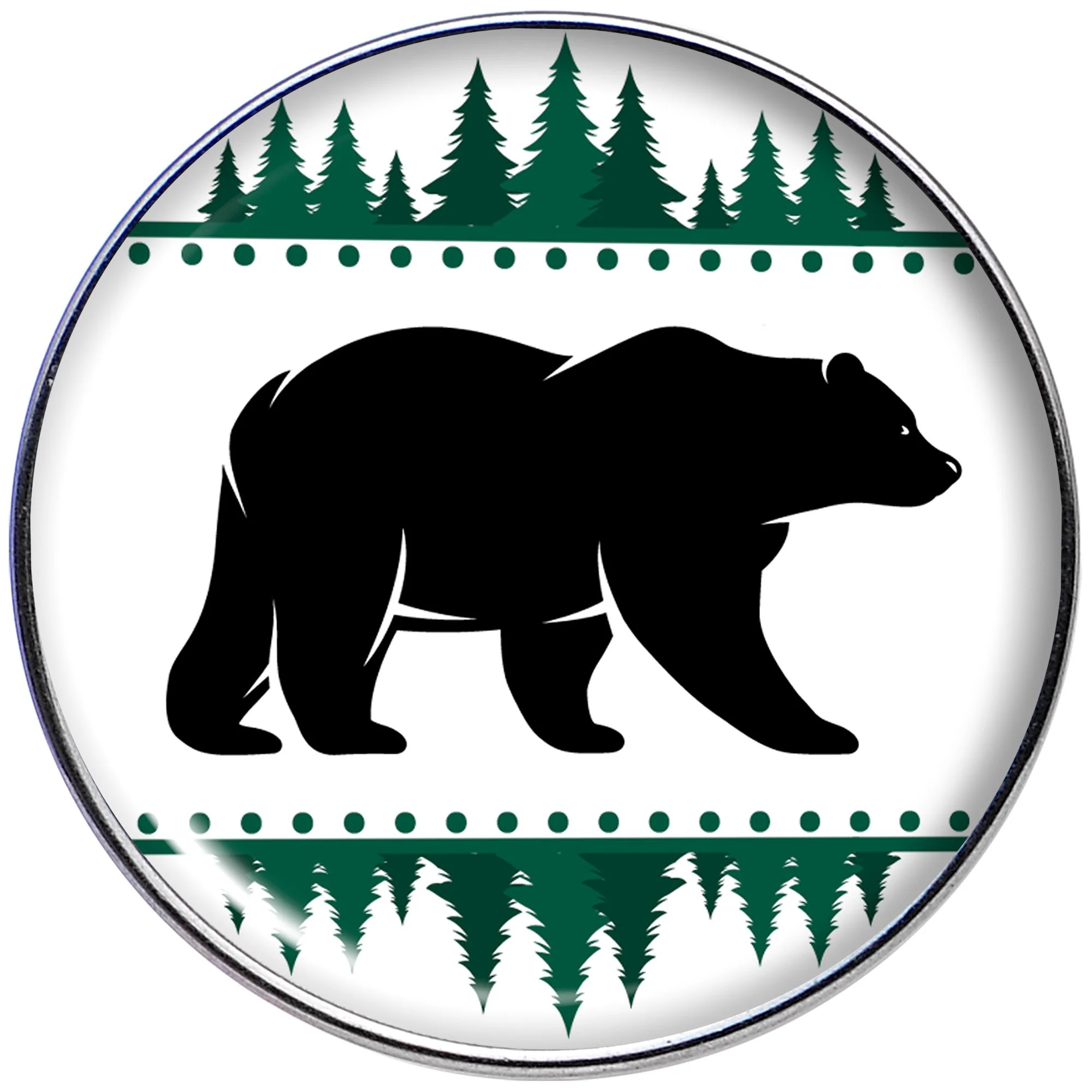 16G 1/4 Winter Polar Bear in Woods Tragus Cartilage Earring - Image 2