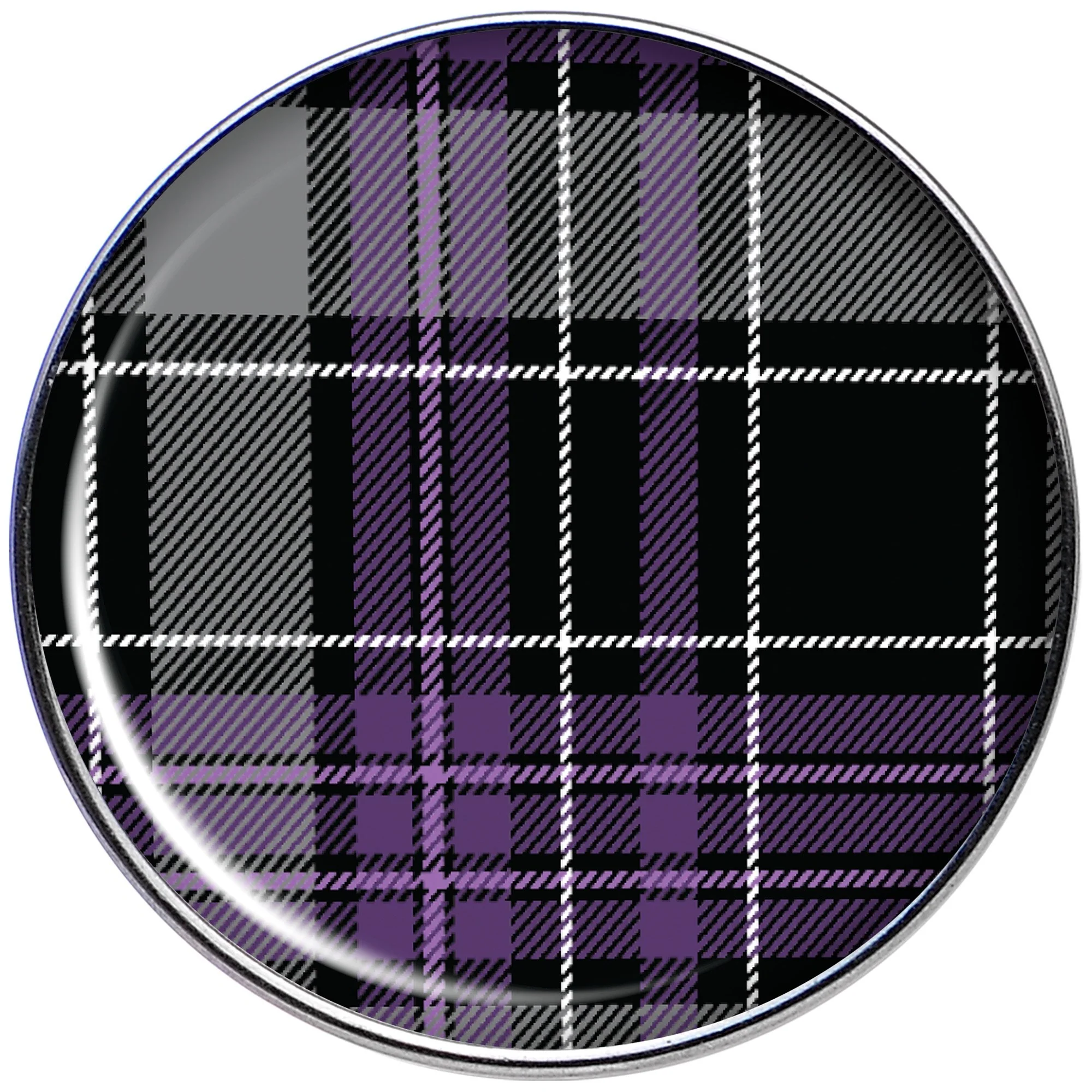 16G 1/4 Winter Purple Black Plaid Tragus Cartilage Earring - Image 2