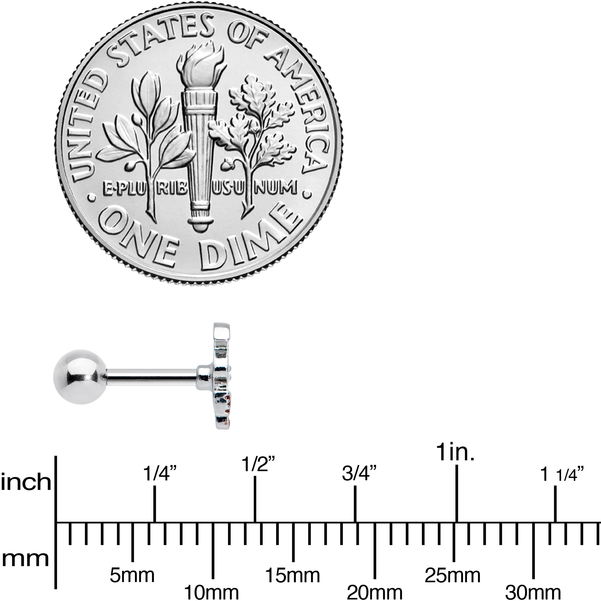 16G 1/4 Witch Hat Ghost Halloween Cartilage Tragus Earring - Image 4