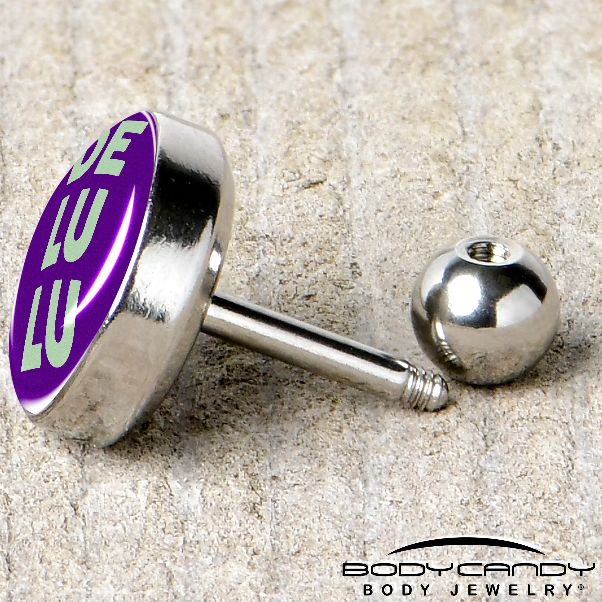 16G 1/4 Word DELULU Tragus Cartilage Earring by Onyx O - Image 5